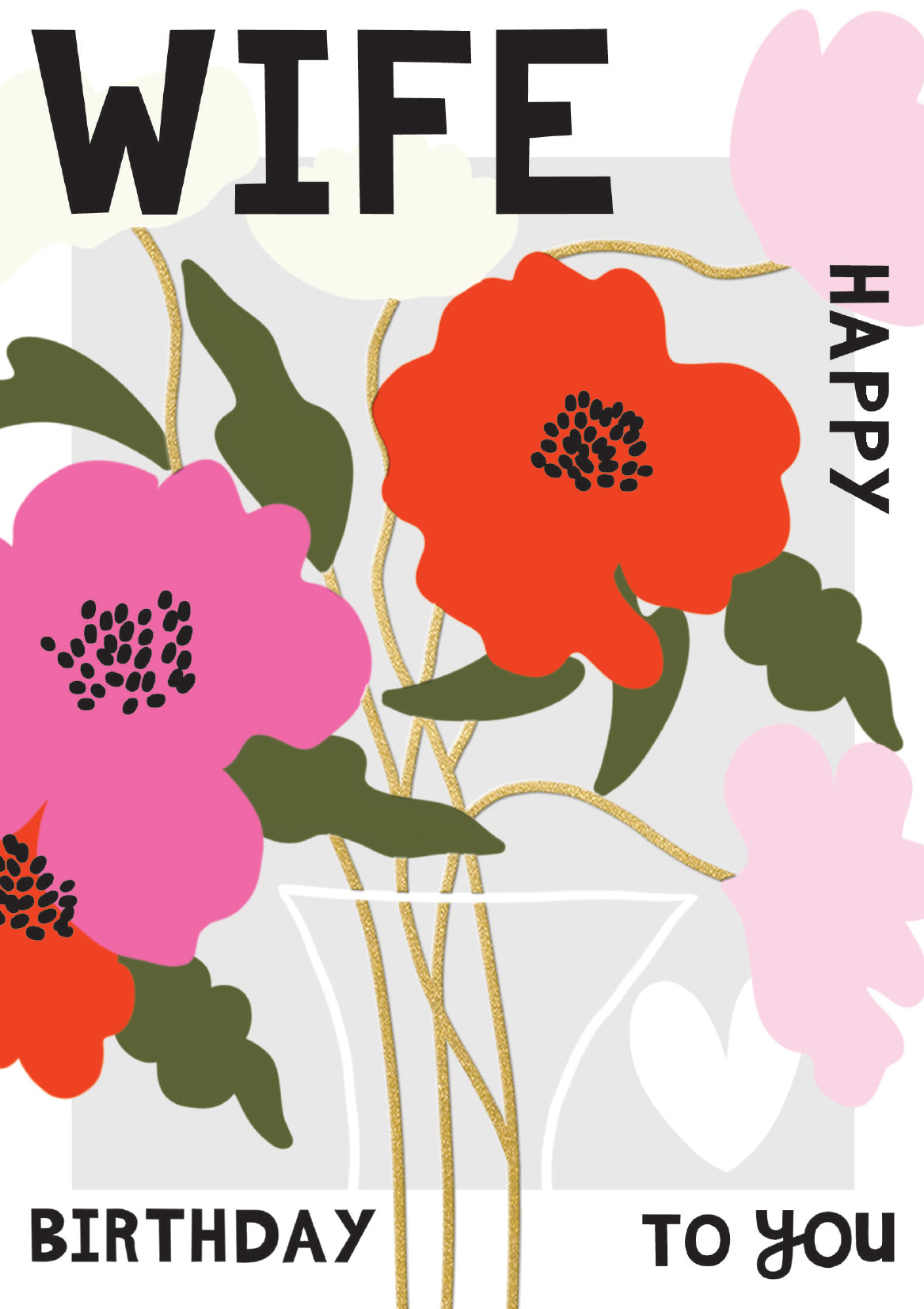 Abstract Poppies Wife Birthday Card at Penny Black