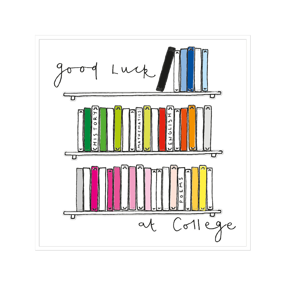 Colourful Text Books Good Luck At College Card By Penny Black