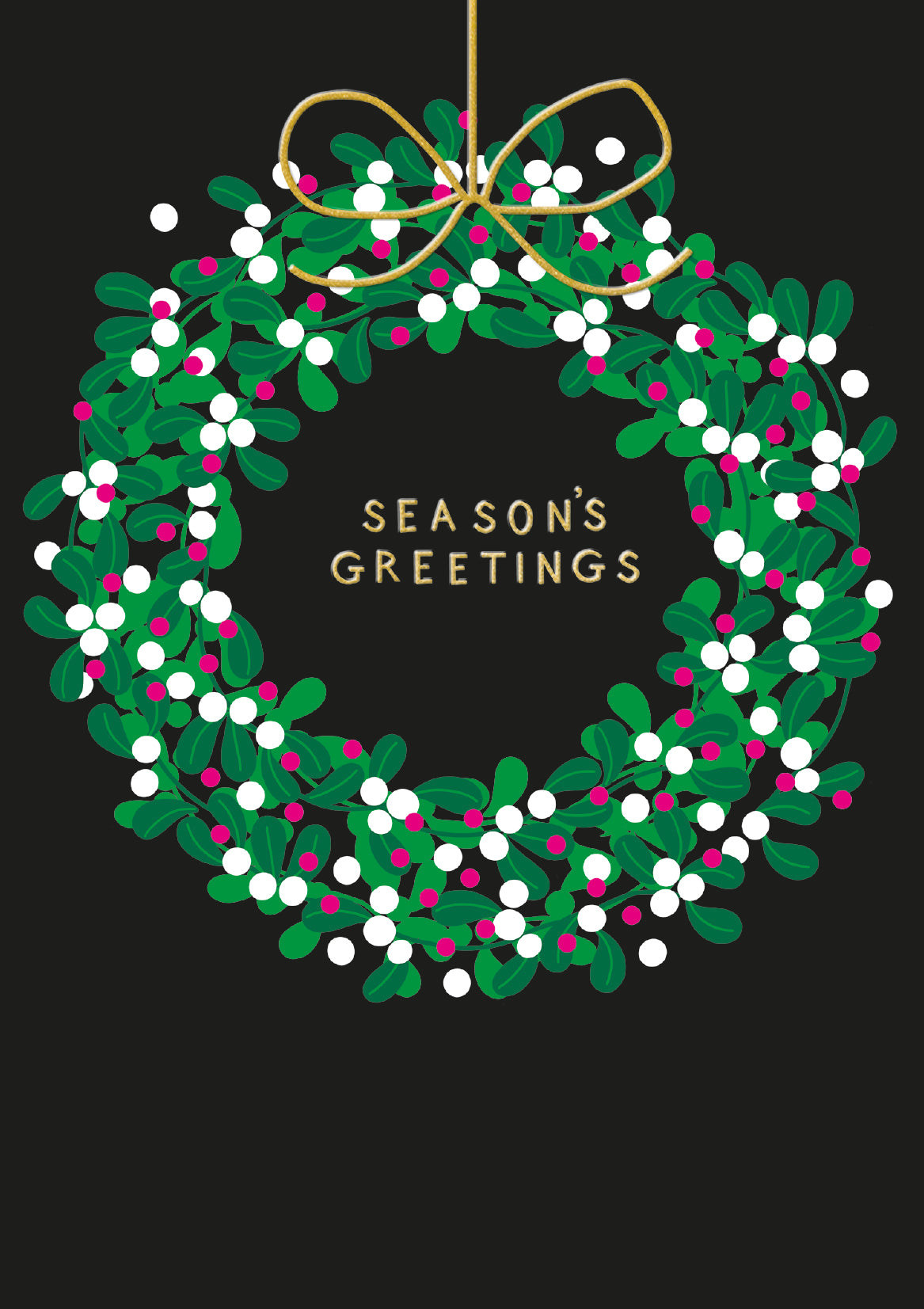 Mistletoe Wreath Seasons Greetings Card By Penny Black
