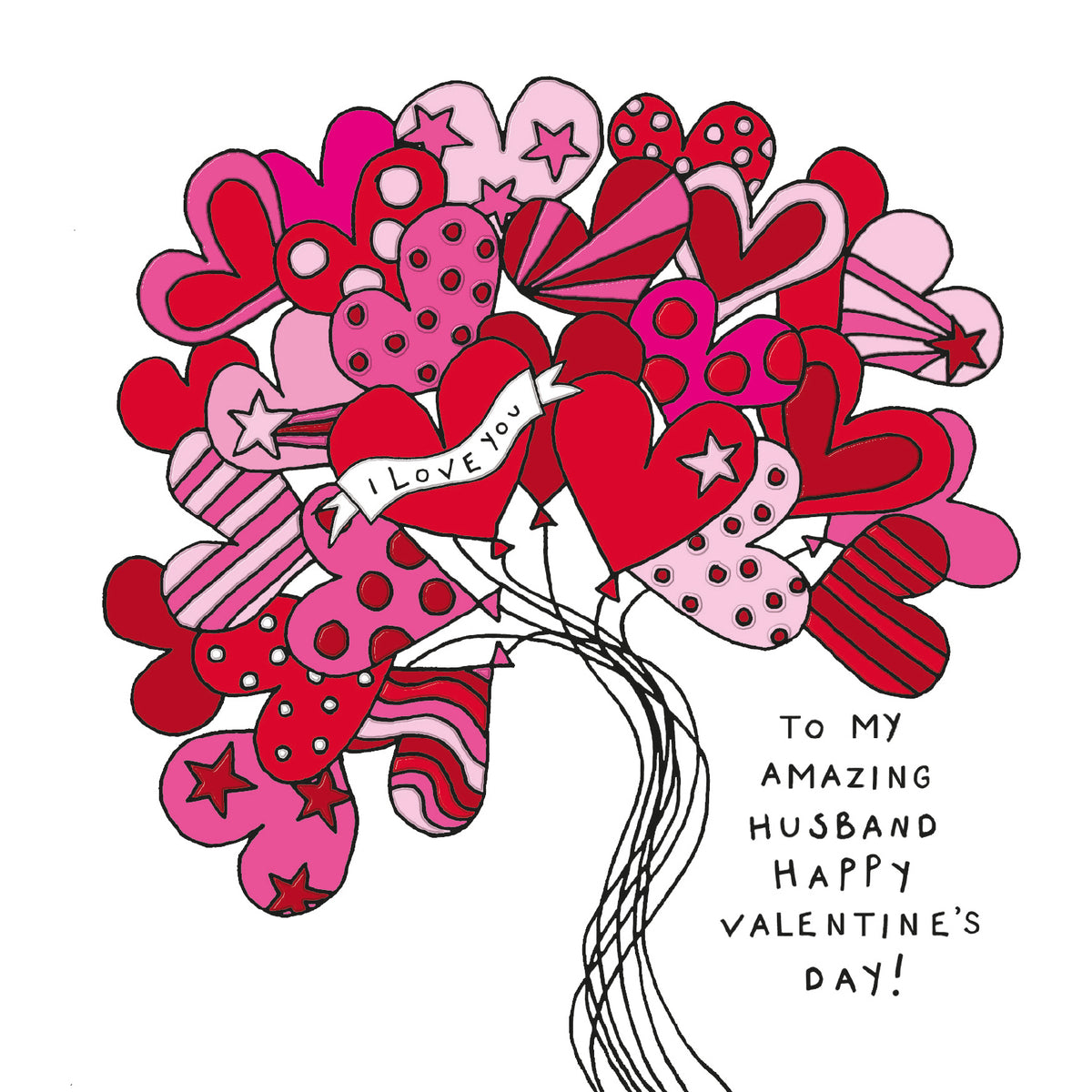 Love Heart Balloons Amazing Husband Valentine's Day Card By Penny Black