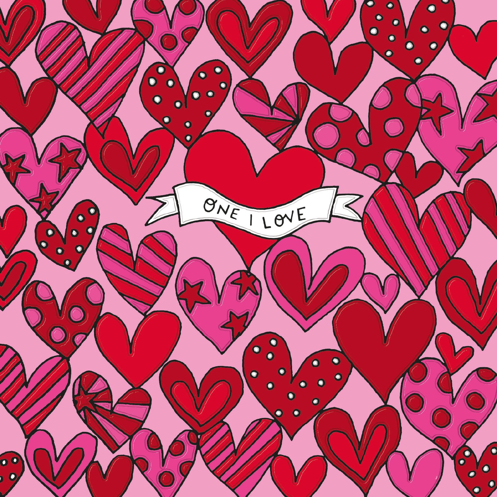 Retro Tattoo Love Hearts One I Love Valentine's Day Card By Penny Black