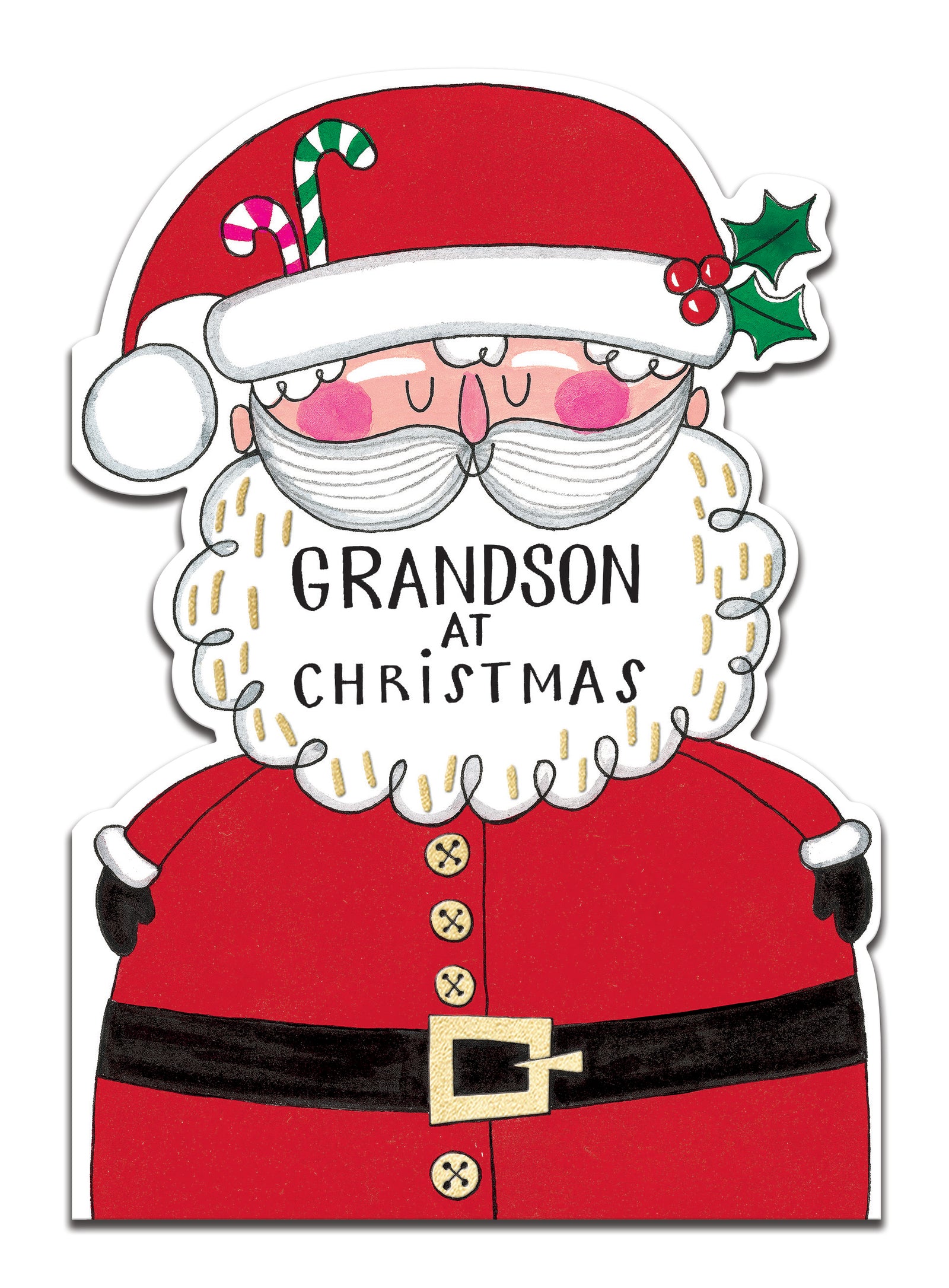 Grandson At Christmas Smiling Santa Card By Penny Black