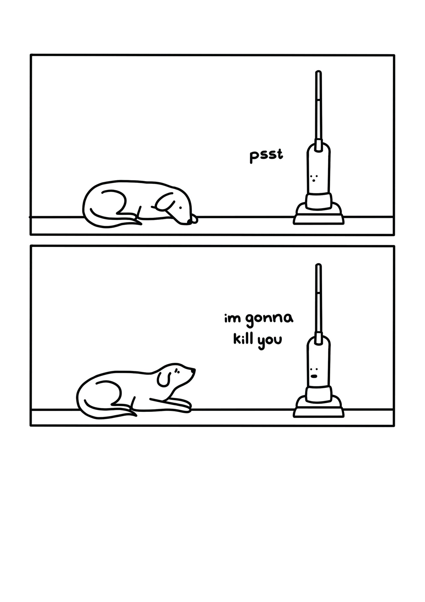 Vacuum Dog Killer Funny Card from Penny Black