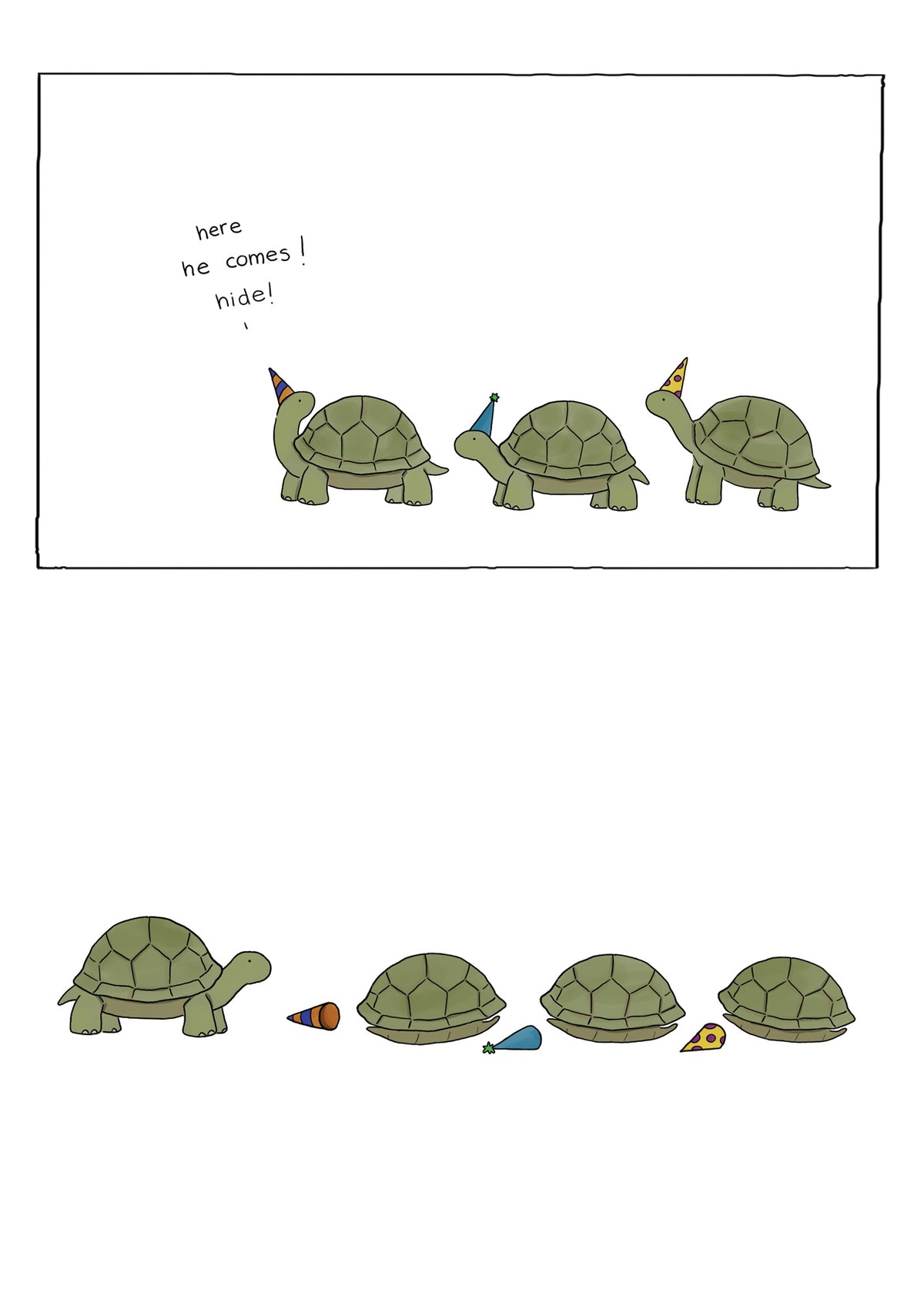 Party Hat Tortoises Funny Card from Penny Black