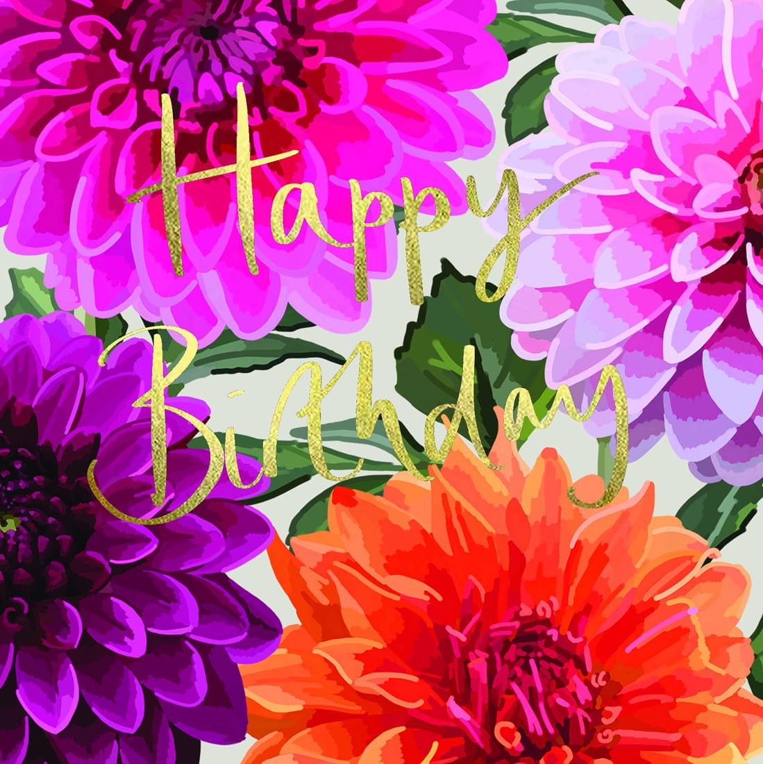 Dahlia Garden Floral Birthday Card by penny black