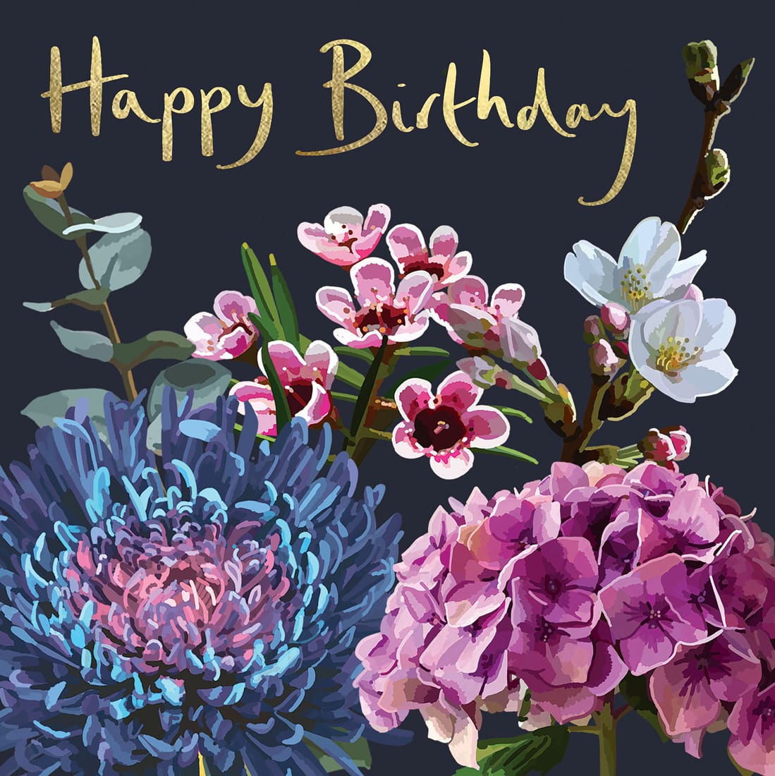 Winter Garden Floral Birthday Card by penny black
