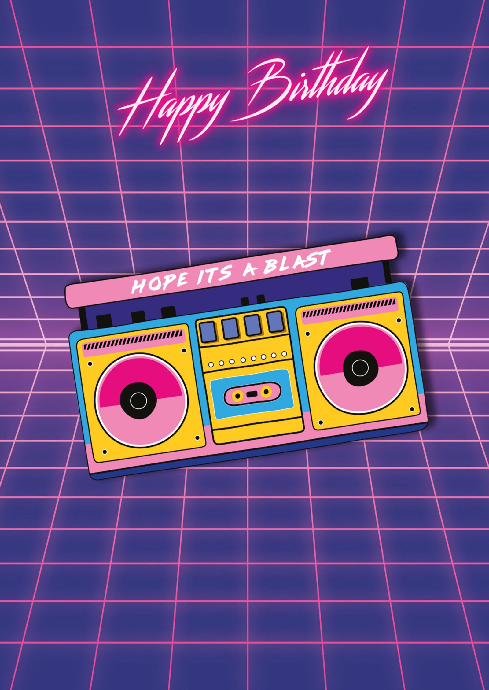 Birthday Retro Boom Box Card at Penny Black