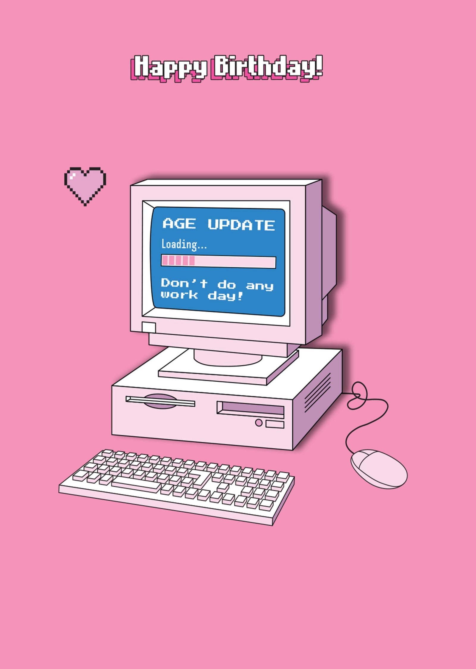Retro Computer Age Update Funny Birthday Card at Penny Black