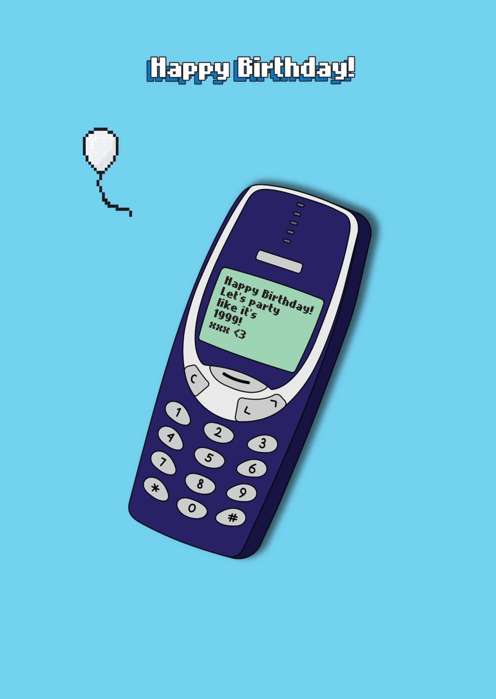 Nokia Retro Mobile Phone Birthday Card at Penny Black