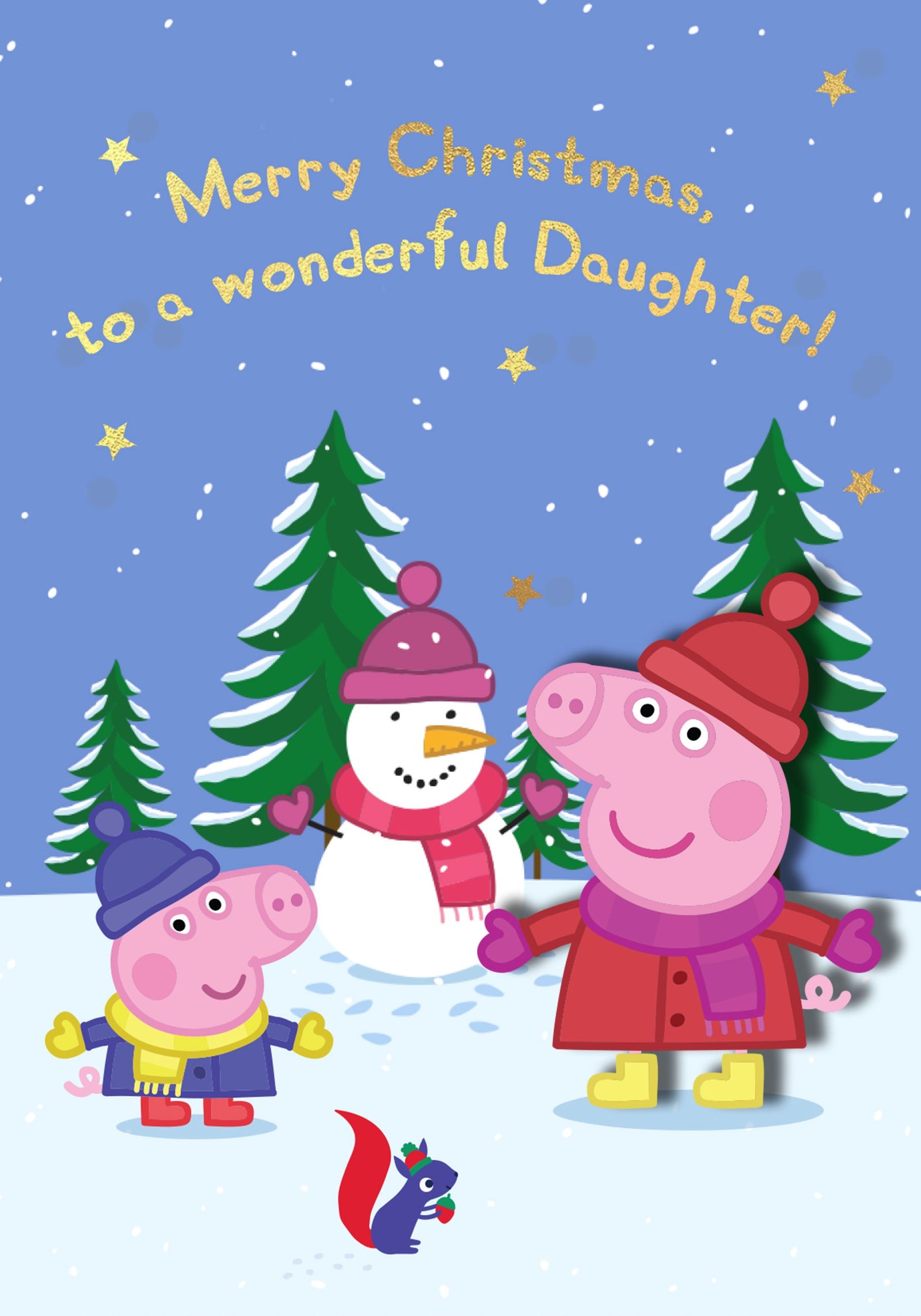 Wonderful Daughter Peppa Pig Christmas Card by penny black