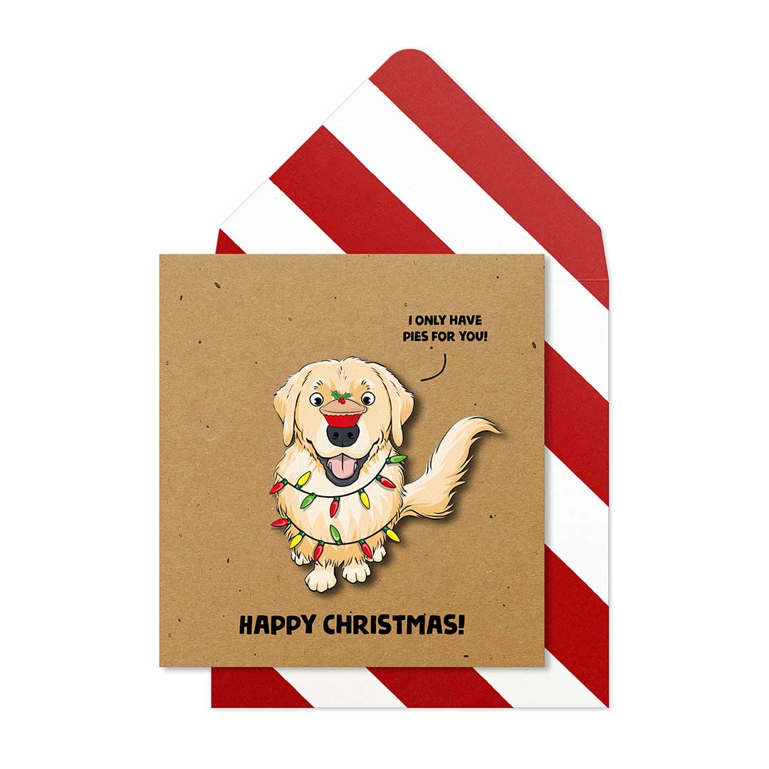 3D Mince Pie Retriever Christmas Card by Penny Black