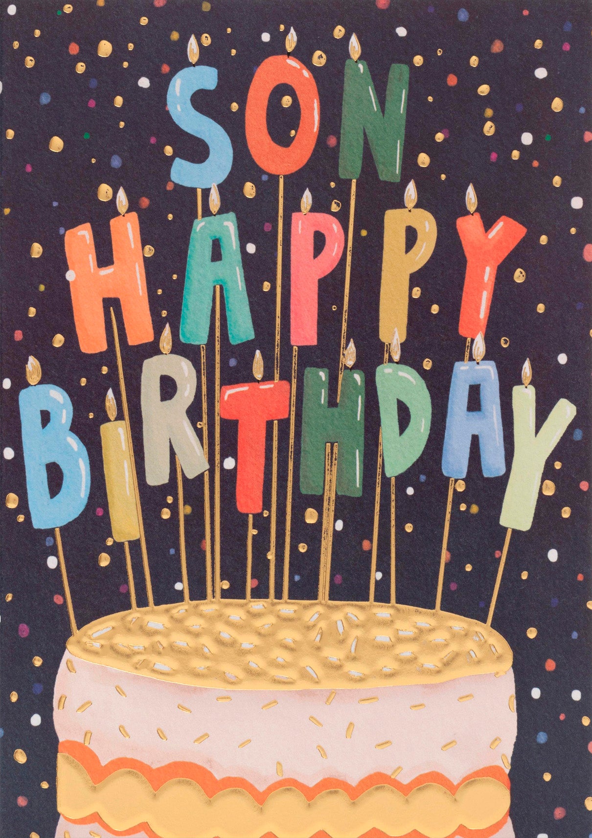Son Letter Candles On Cake Birthday Card at Penny Black