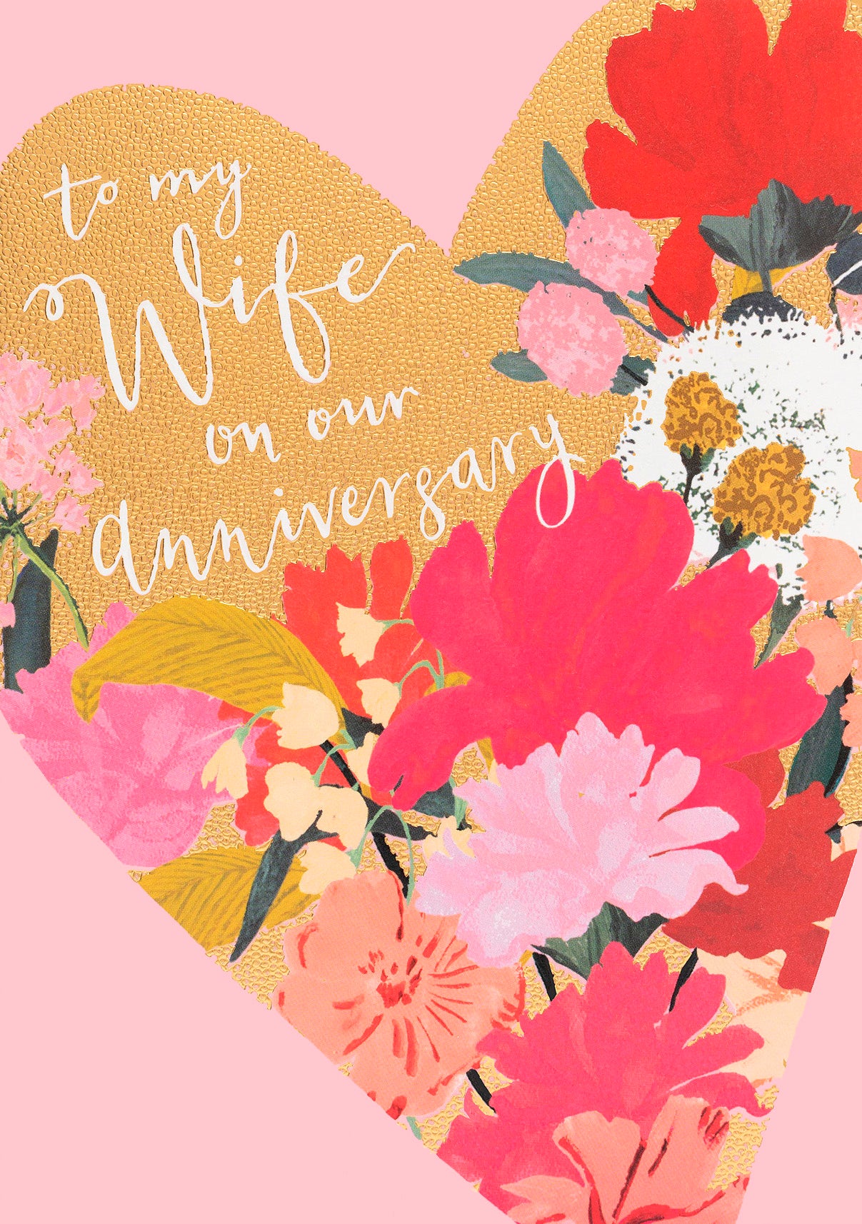 Floral Heart Wife On Our Anniversary Card at Penny Black