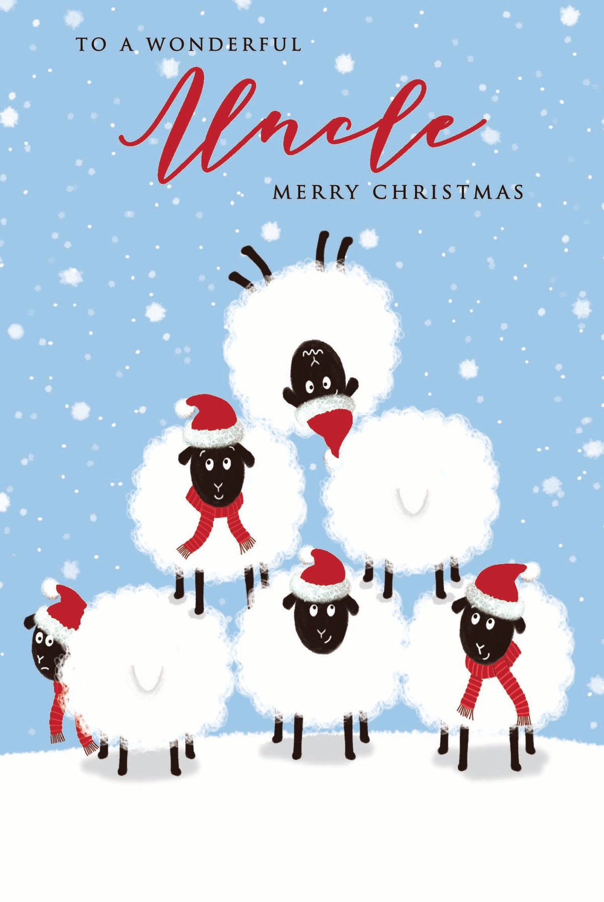 Sheep Pyramid Wonderful Uncle Christmas Card By Penny Black