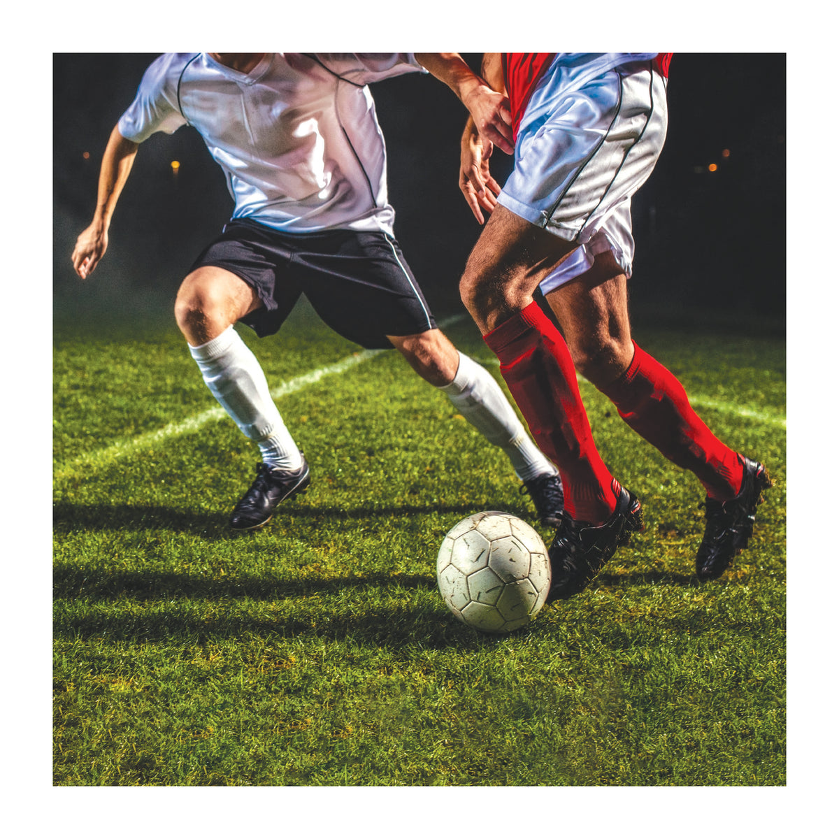 Past The Defender Football Photographic Art Card from Penny Black