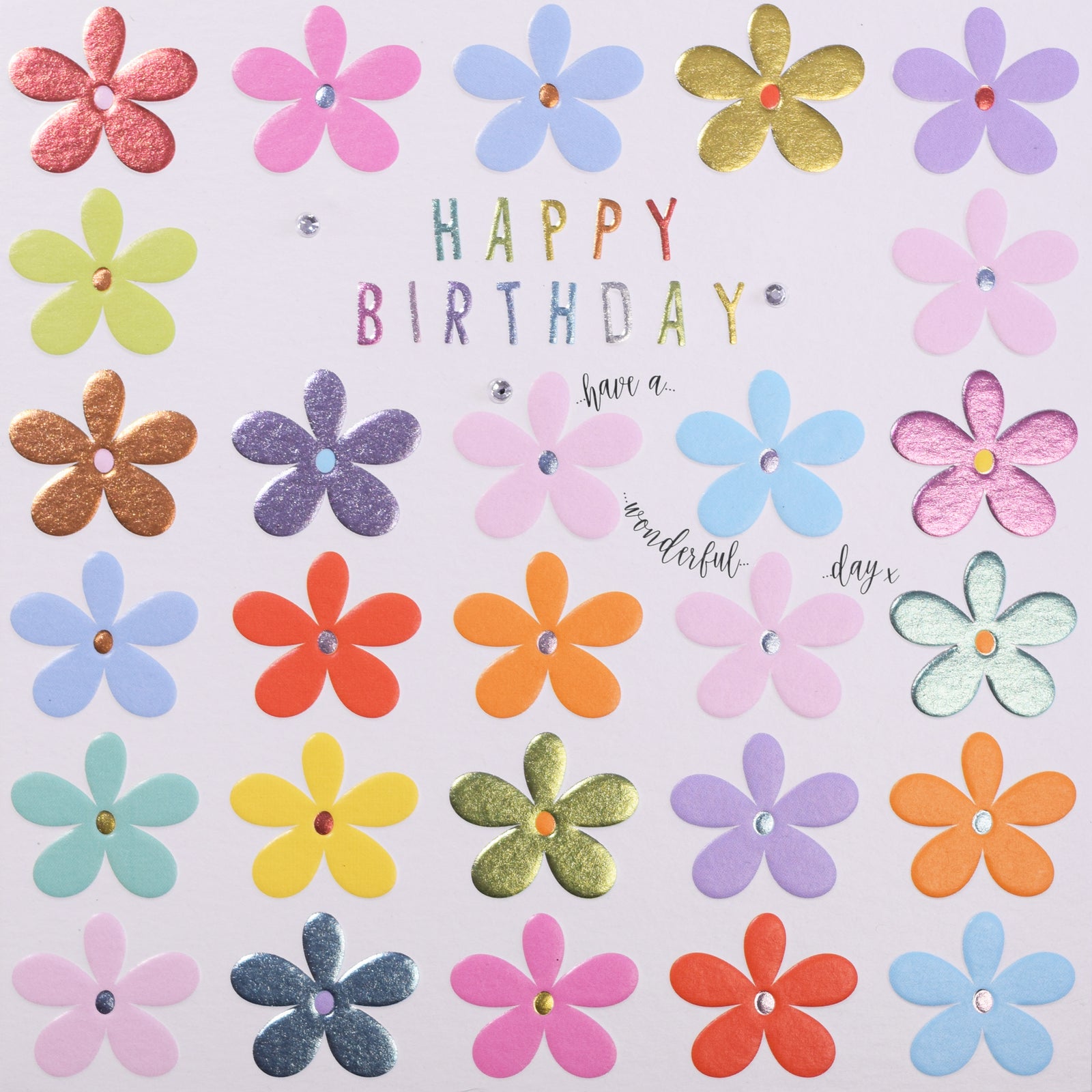 Foil Daisies Wonderful Day Birthday Card from Penny Black