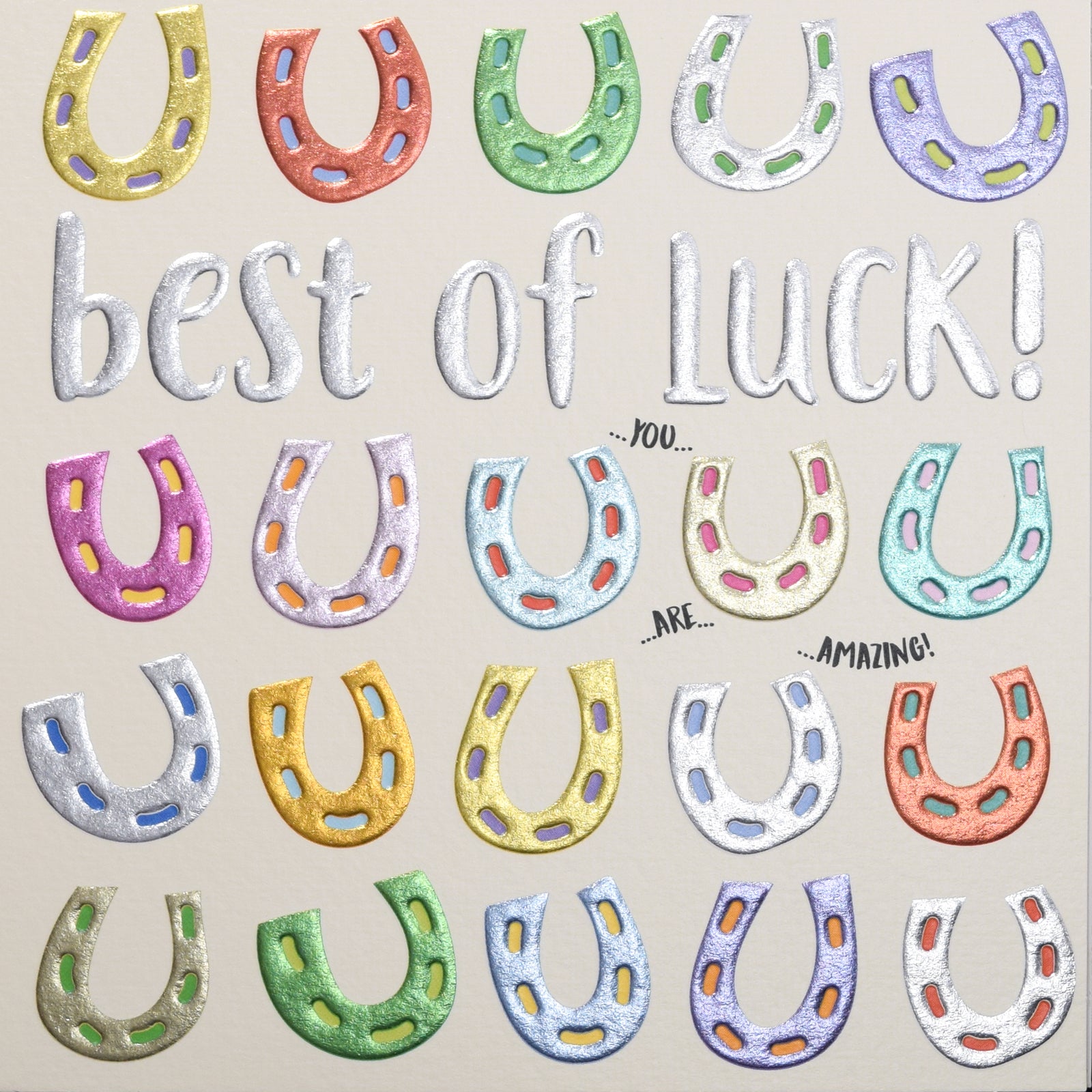 Foil Horseshoes Best Of Good Luck Card from Penny Black