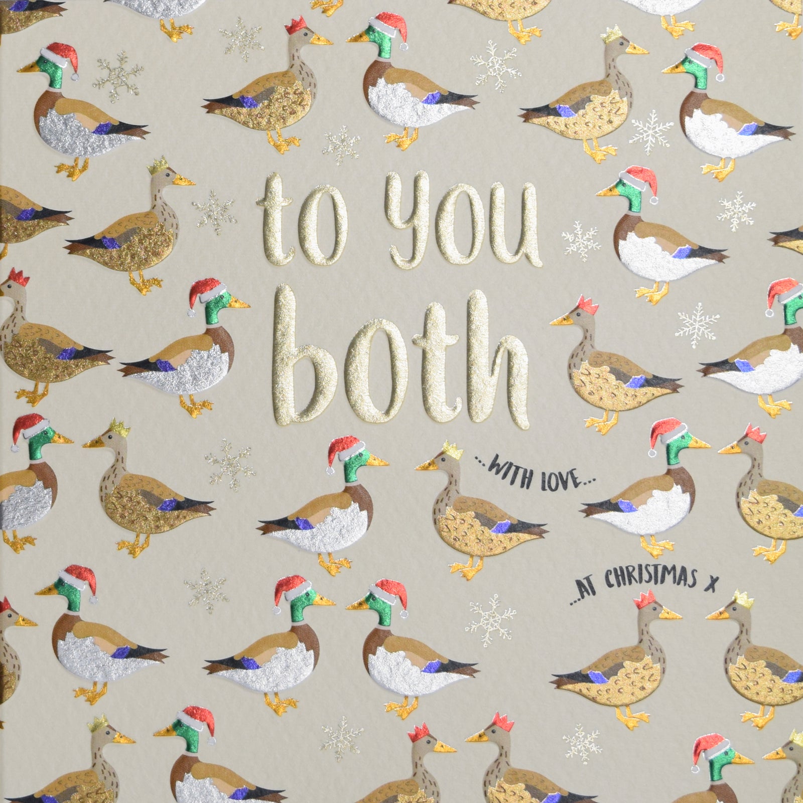 Foil Ducks To You Both Christmas Card by penny black