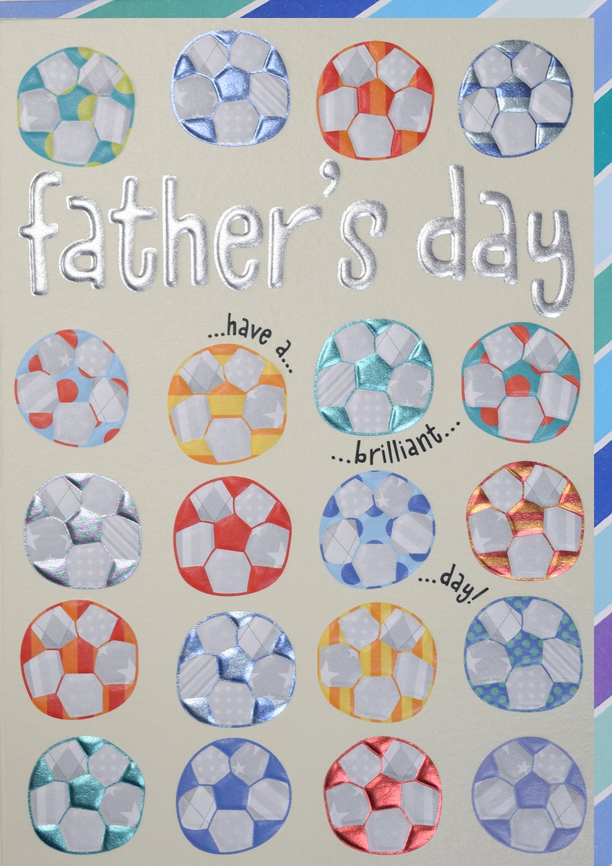 Rainbow Footballs Brilliant Day Father's Day Card By Penny Black