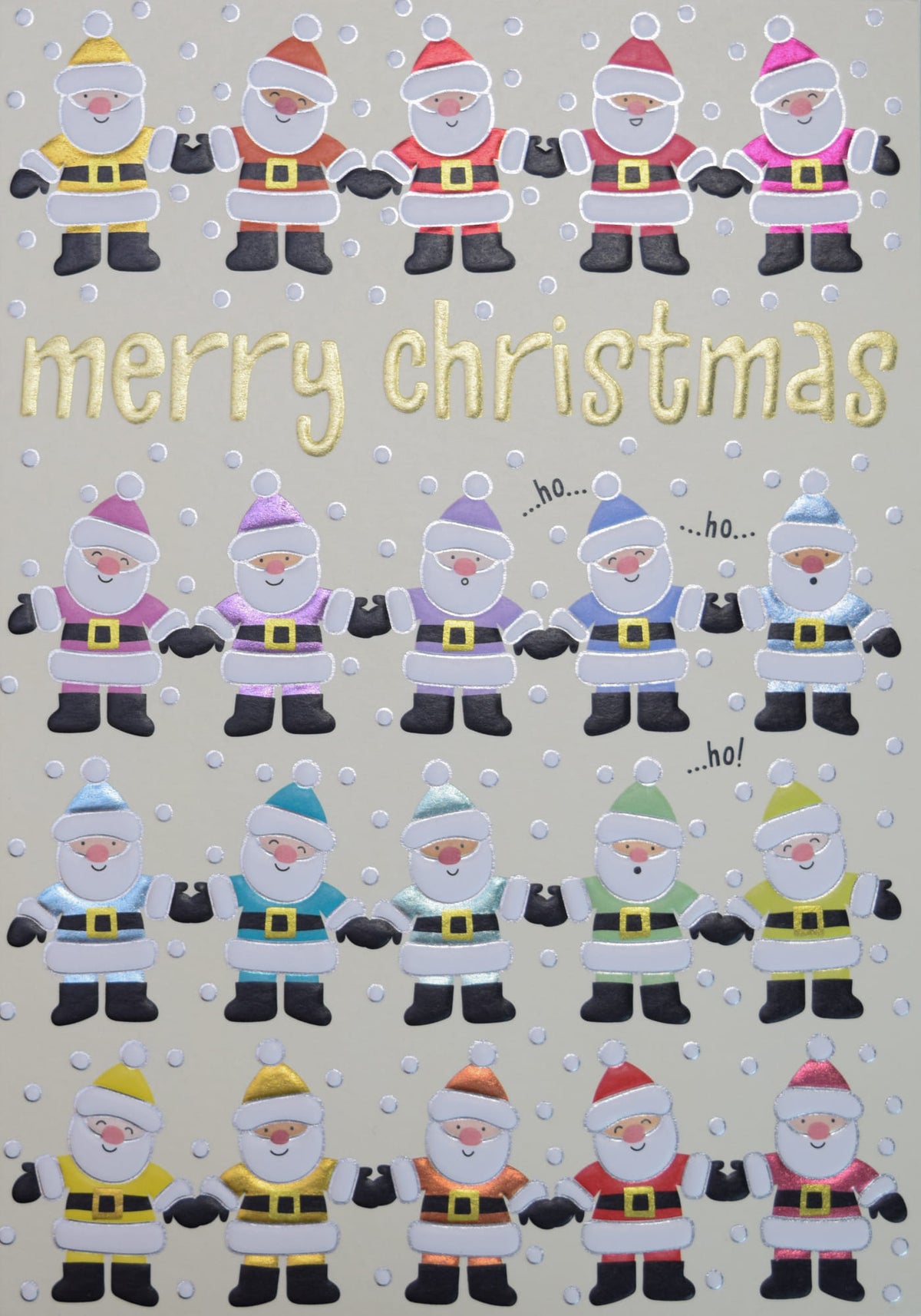 Ho Ho Ho Foil Santas Merry Christmas Card By Penny Black