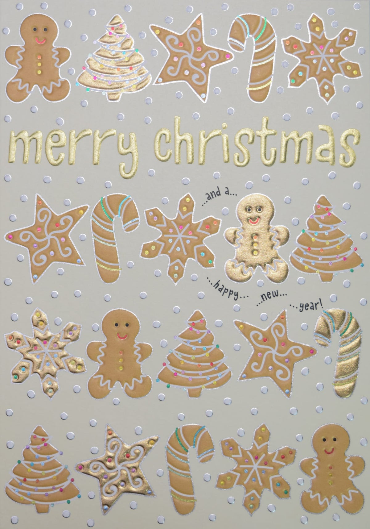 Gold Foil Gingerbread Merry Christmas Card By Penny Black