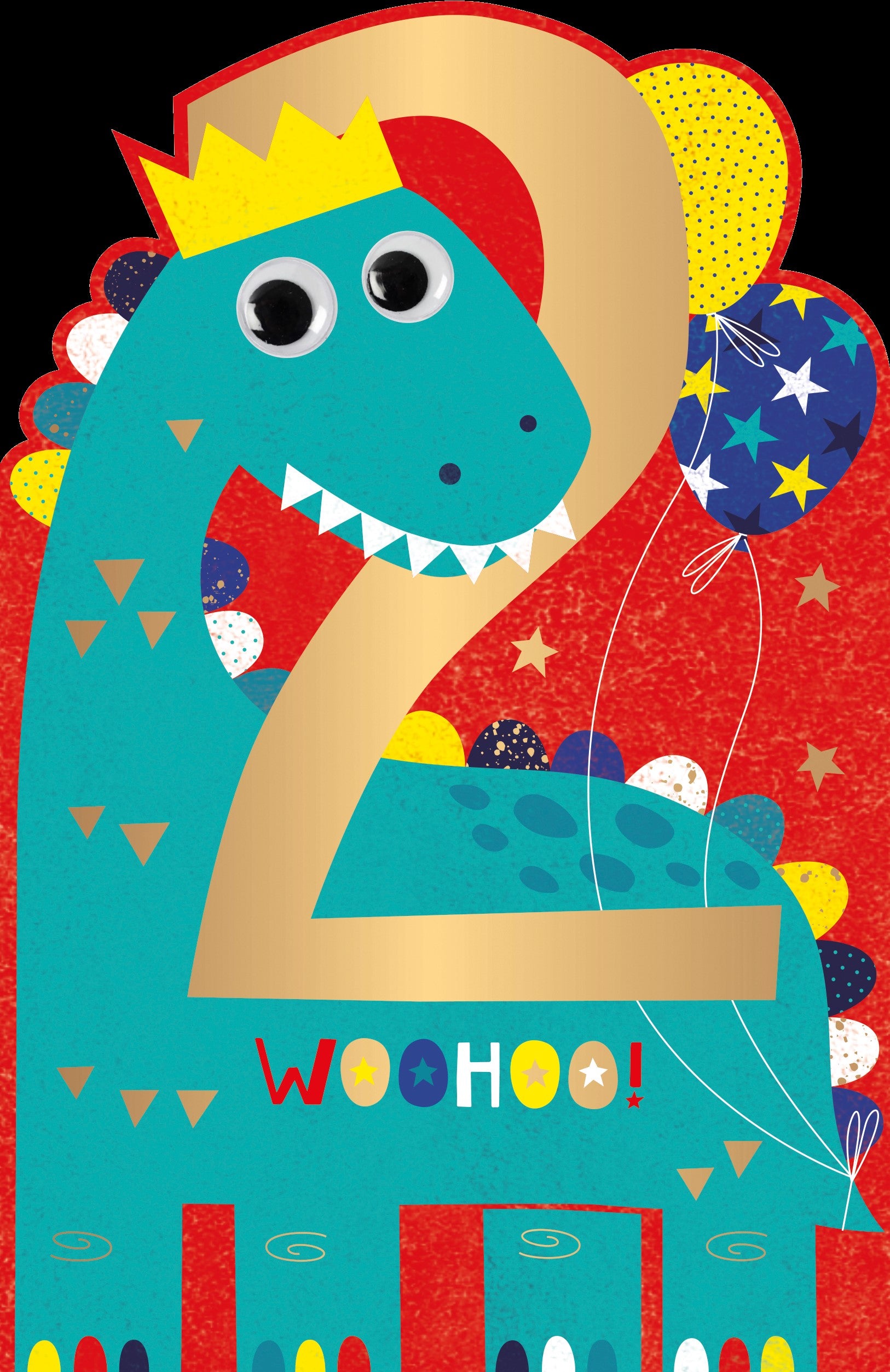 Woo Hoo Age 2 Cut Out Dinosaur Birthday Card from Penny Black