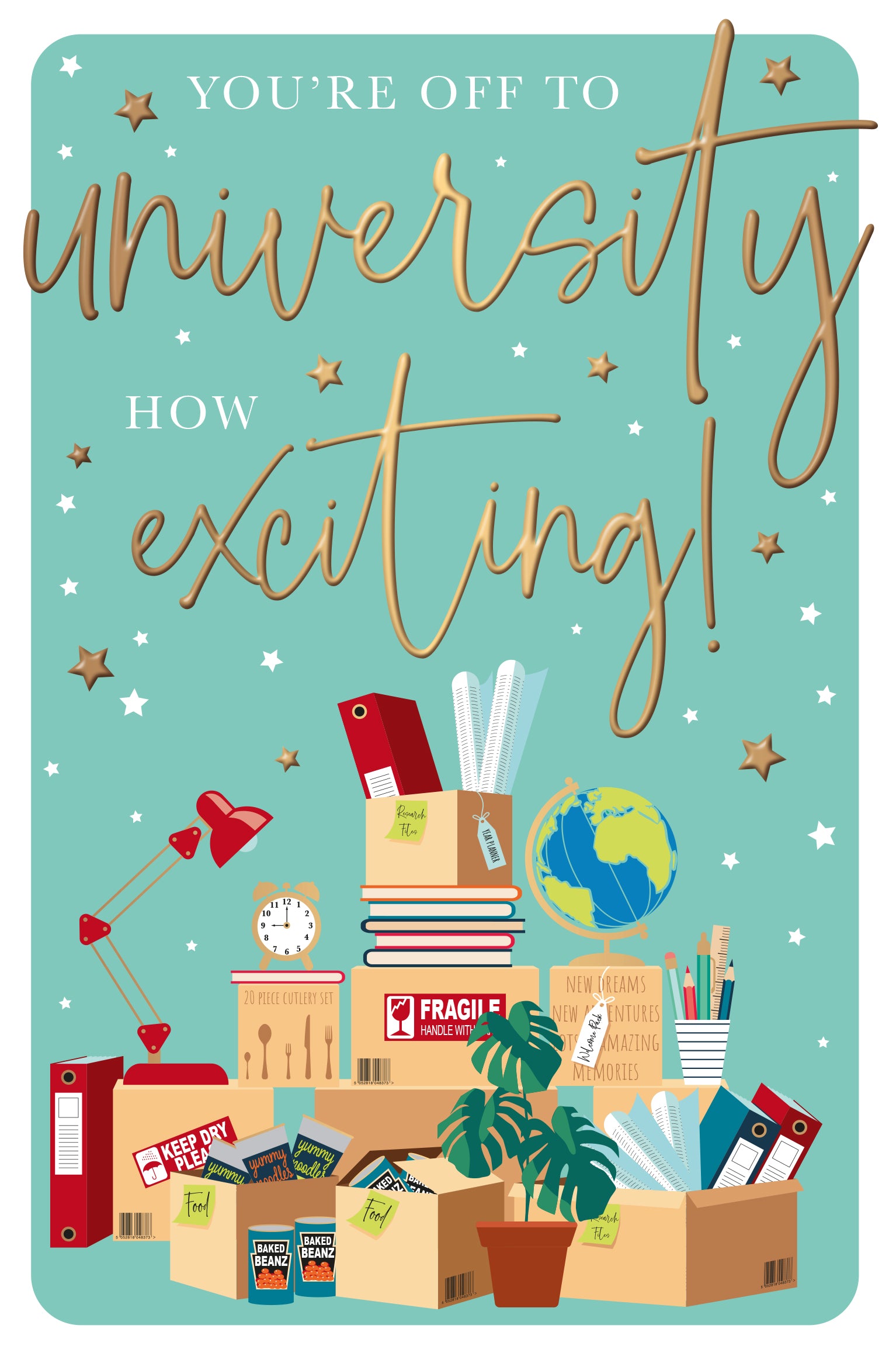 Moving Boxes Starting University Card by penny black