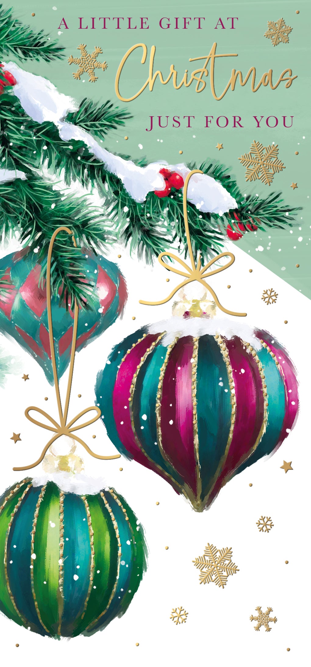 Colourful Hanging Baubles Christmas Voucher Wallet by penny black