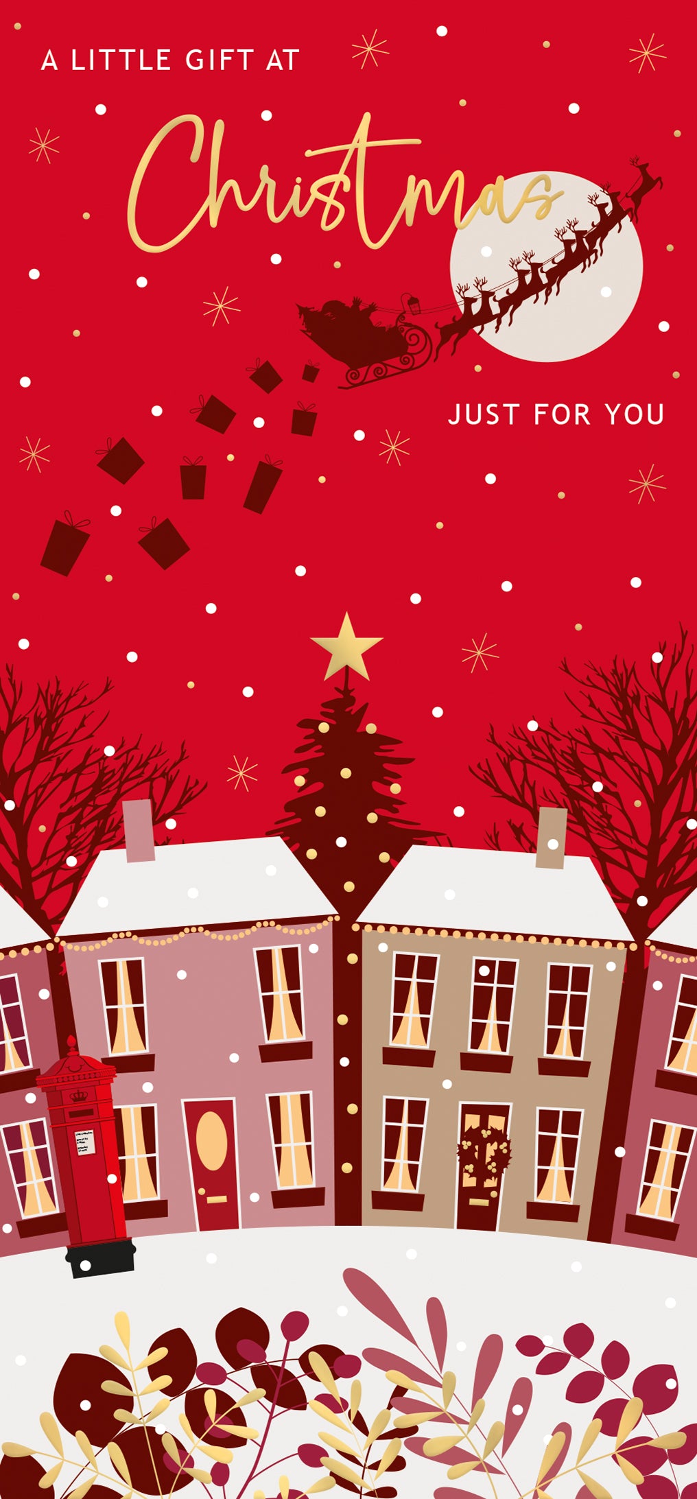 Santa Flying Overhead Christmas Voucher Wallet by penny black