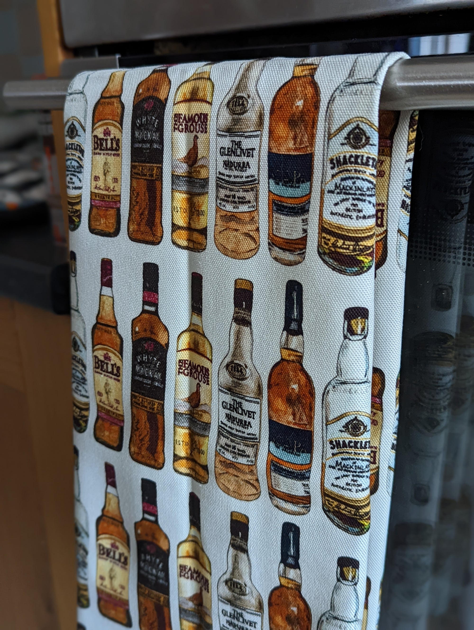 Illustrated Whisky Tea Towel By Penny Black