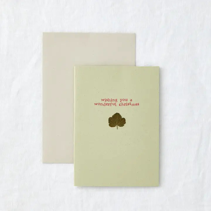 Wonderful Christmas Pressed Leaves Card by penny black 