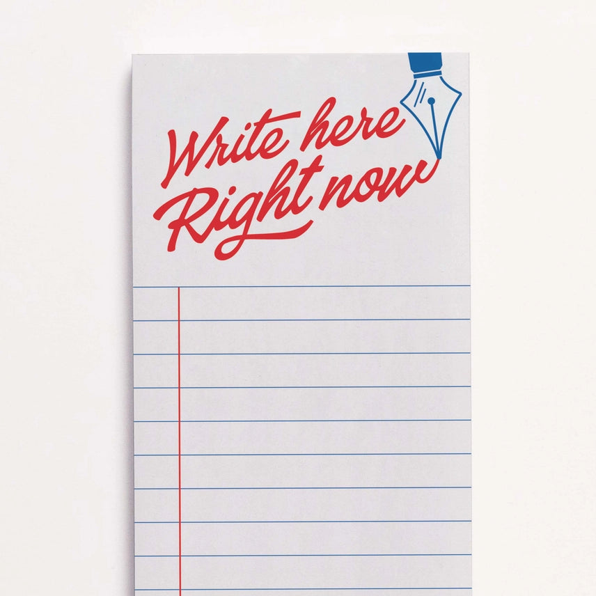 Write Here Right Now List Typographic Notepad by penny black