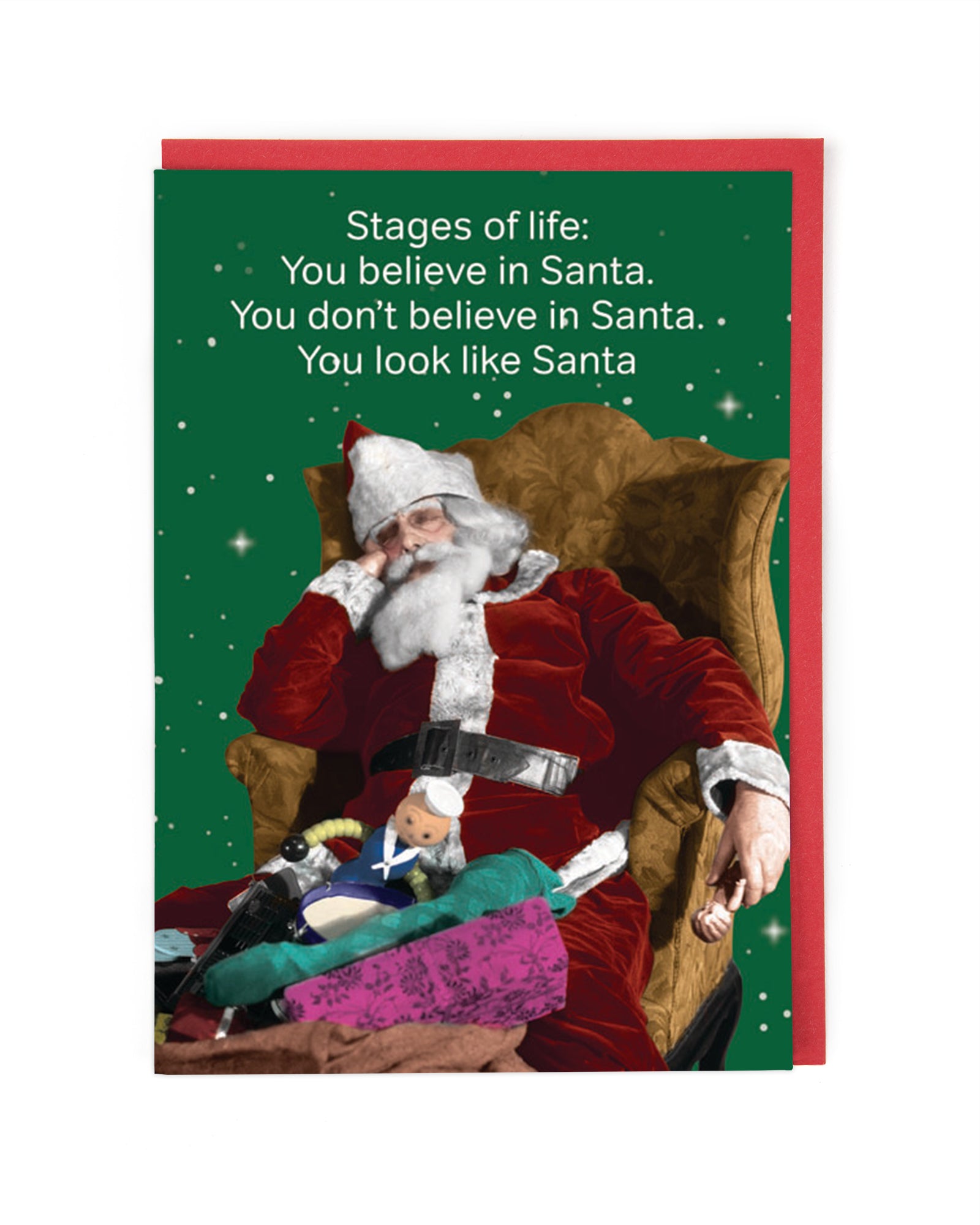 Stages of Life Santa Funny Christmas Card by penny black