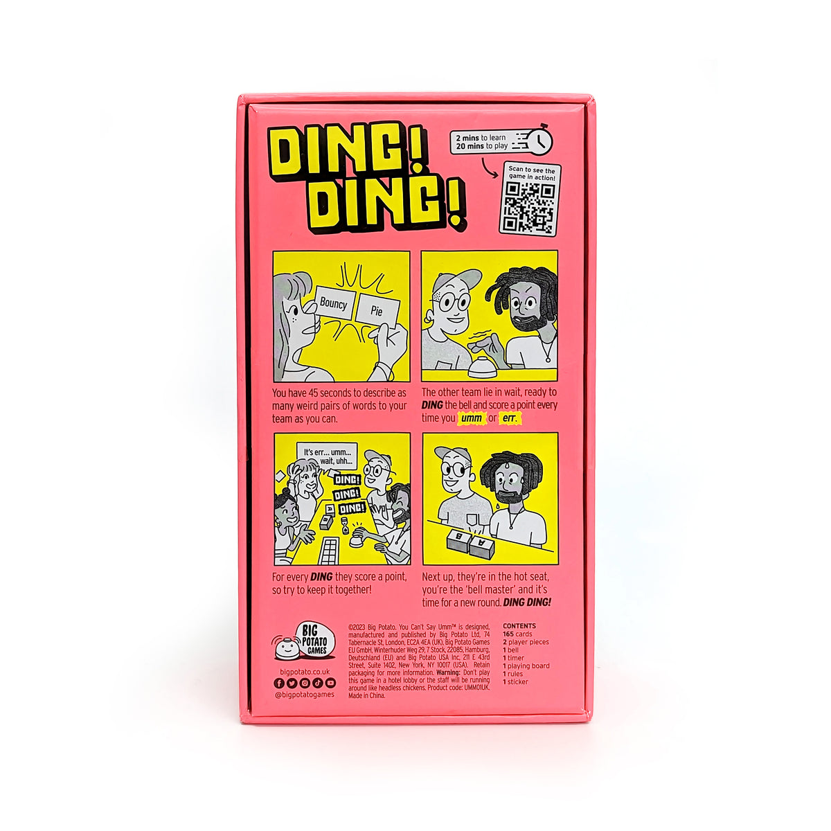 You Can&#39;t Say Umm Party Game by Big Potato Games at Penny black - back cover