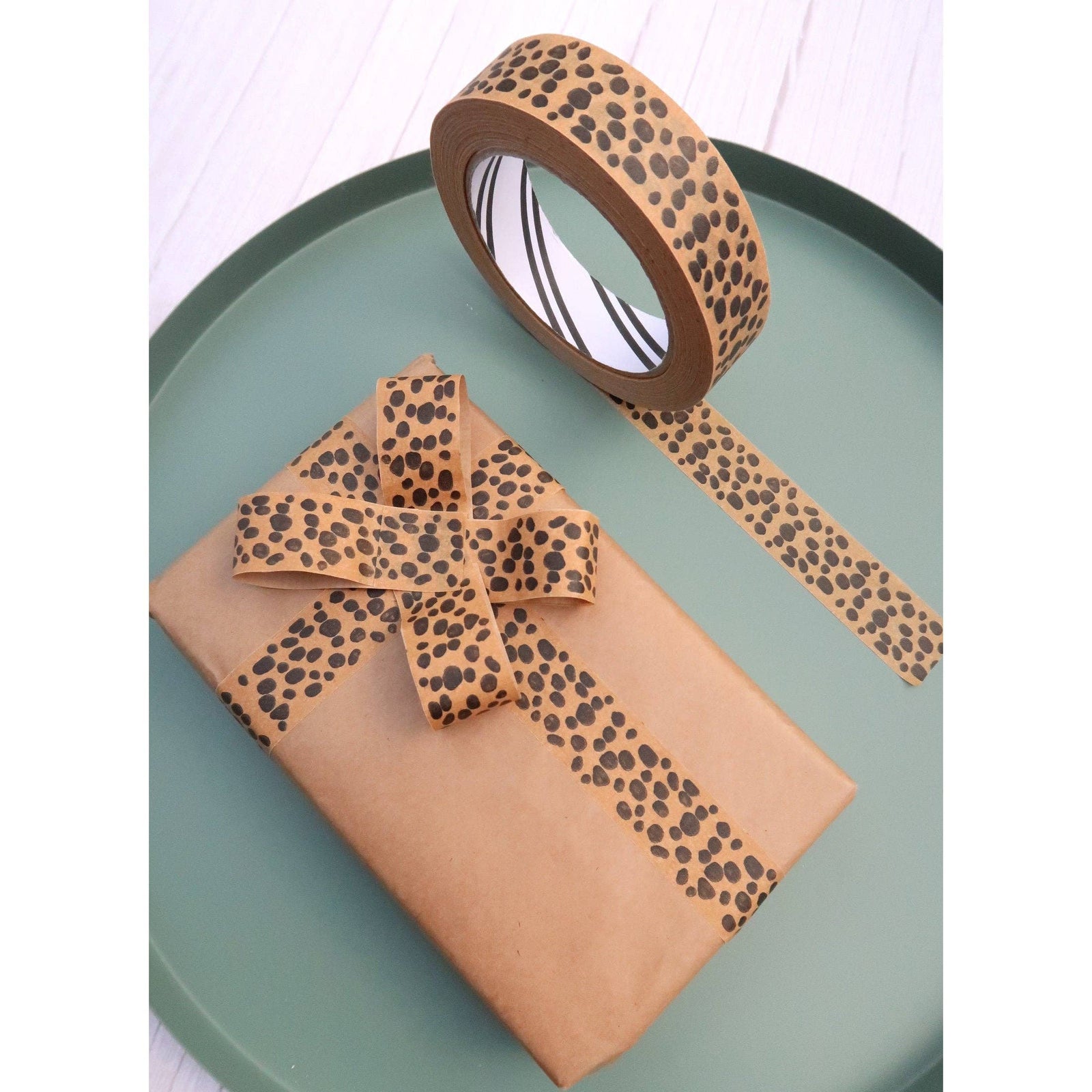 Animal Print Eco Friendly Paper Packaging Tape 24mm x 50m by penny black