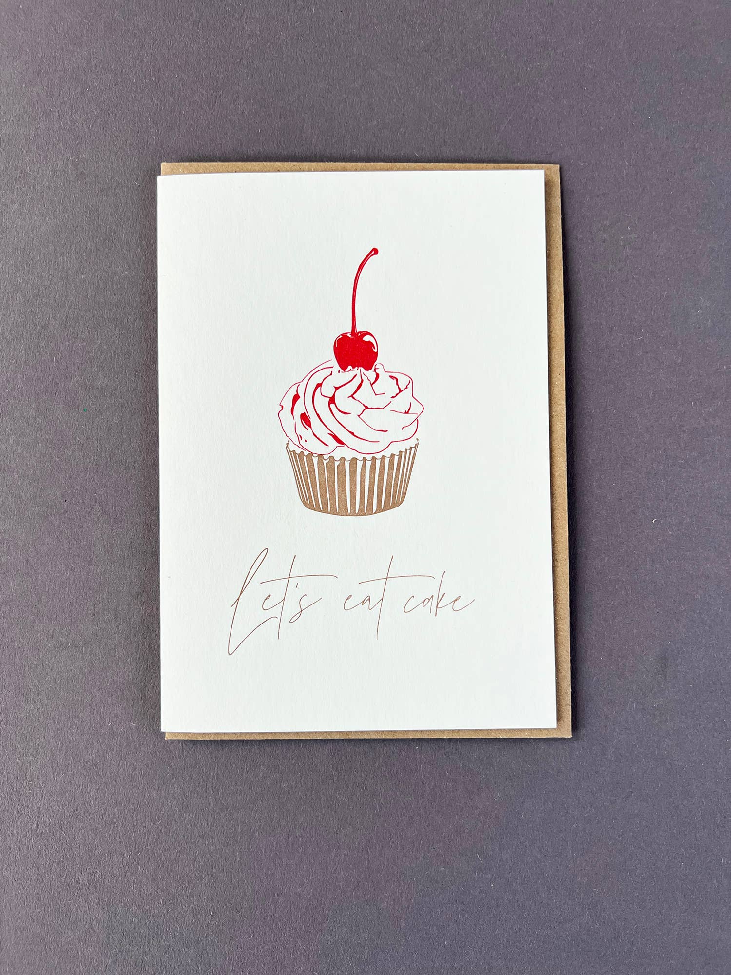 Cherry Cupcake Letterpress Birthday Card by penny black
