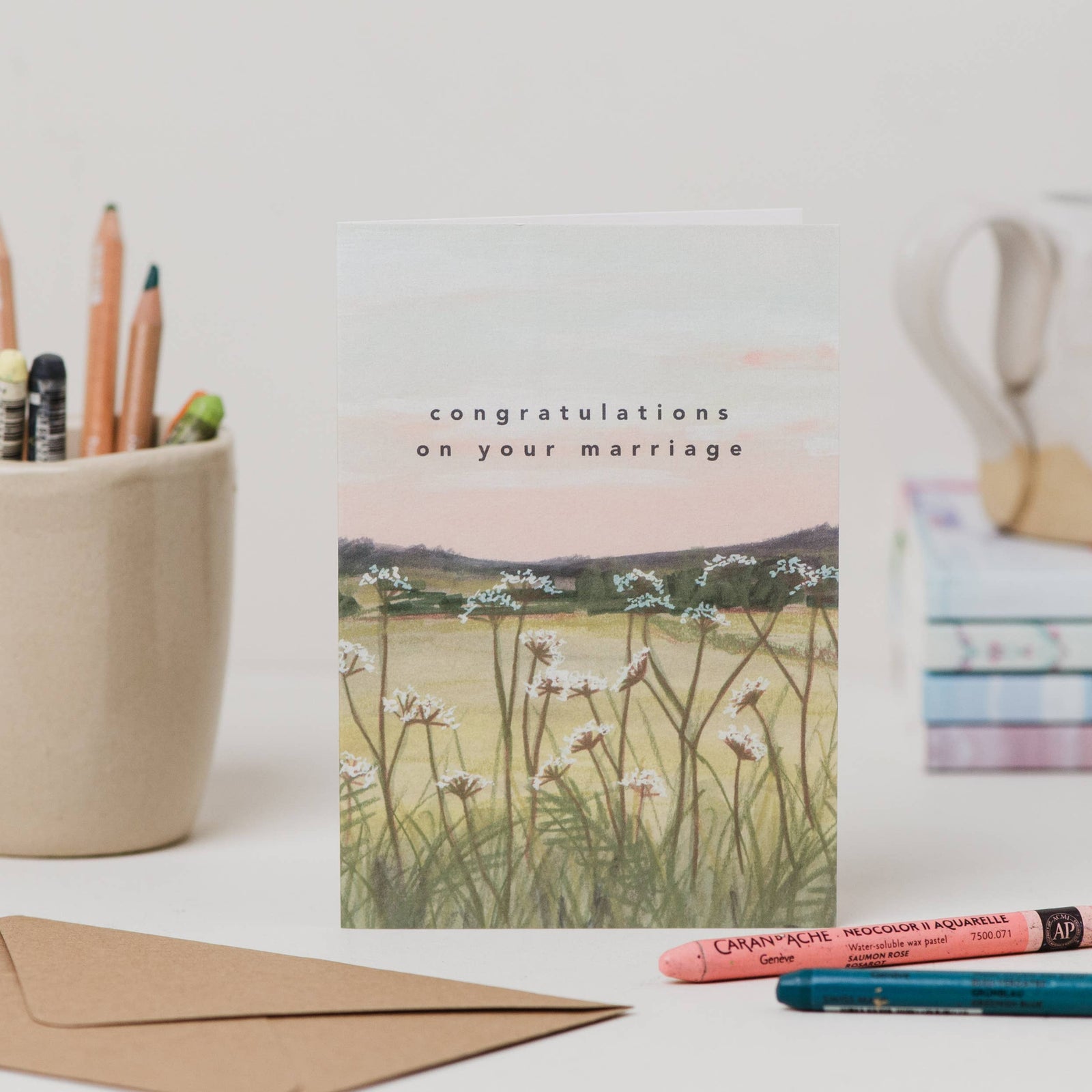 Country Sunset Congratulations Marriage Card by joy jen studio at penny black