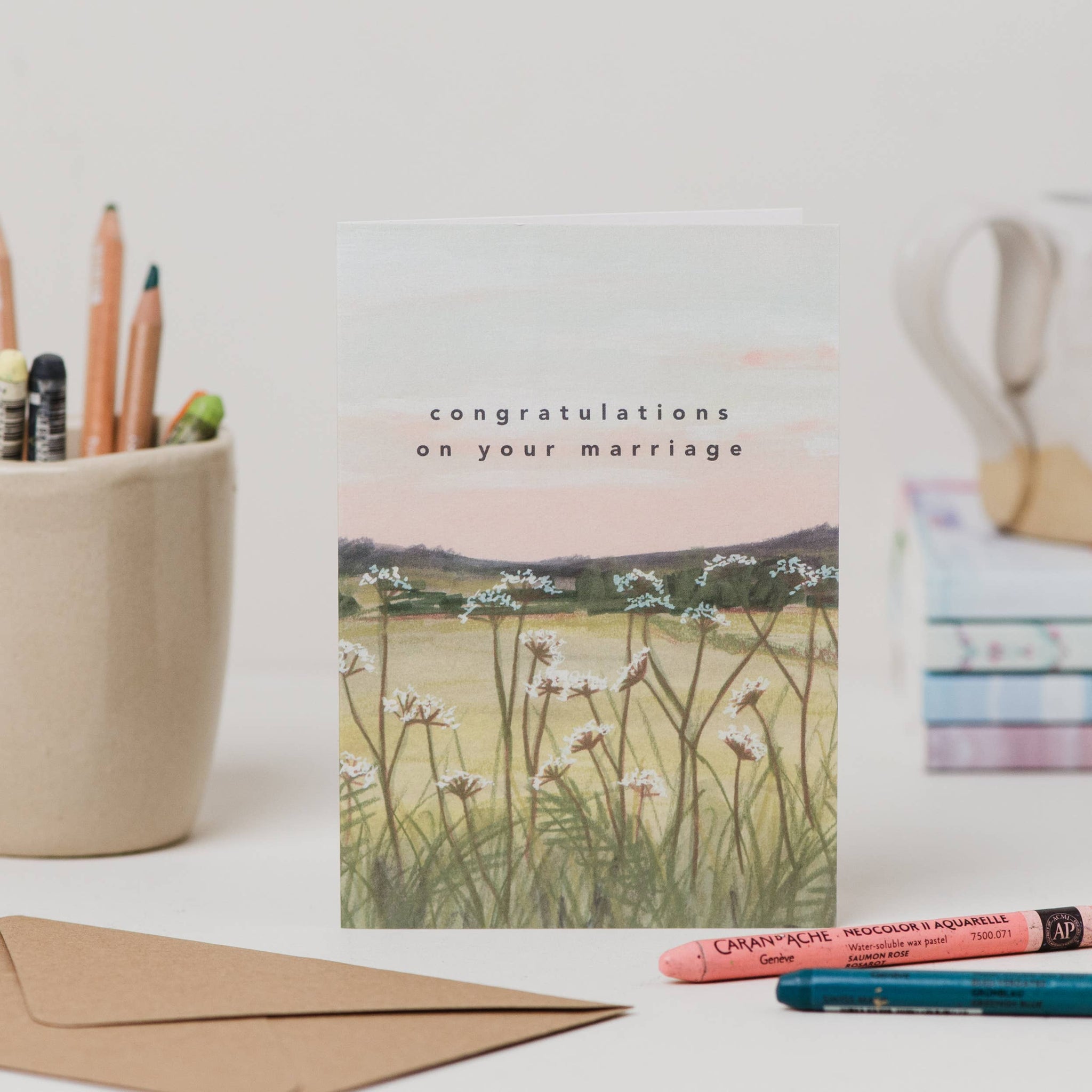 Country Congratulations Country Sunset Congratulations Marriage Card - Penny Black