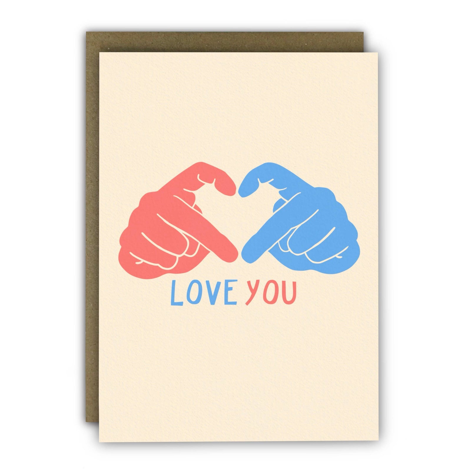 Love You Heart Hand Sign Valentine's Day Card by penny black