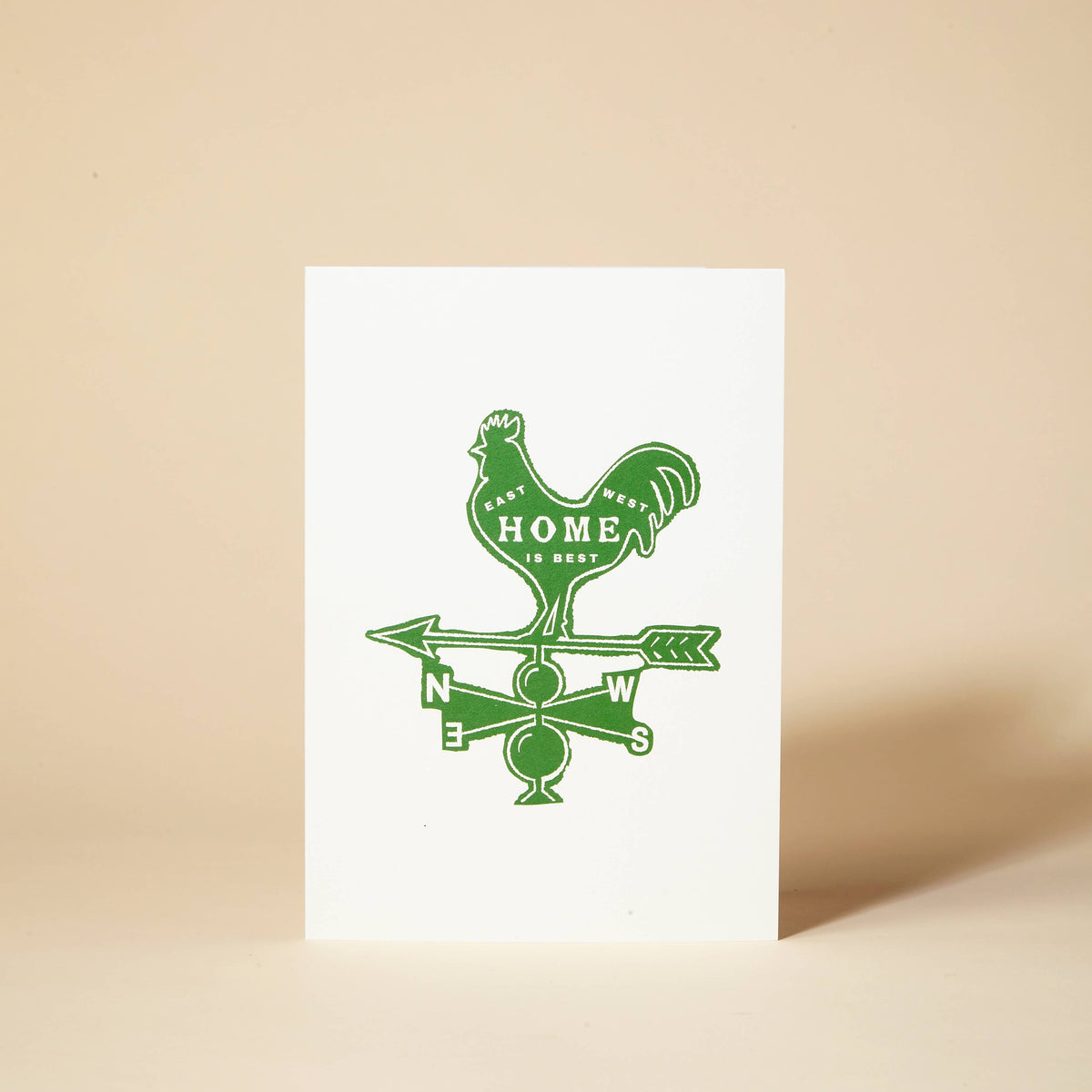 East West Home is Best Weather Vane Art Card by penny black