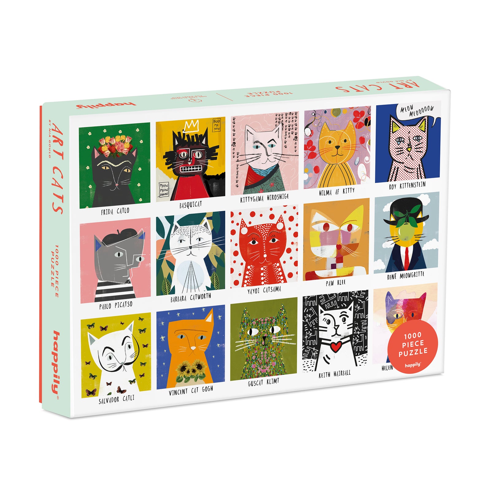 Art Cats Jigsaw Puzzle 1000 Pcs by happily puzzles showing outer packaging at penny black