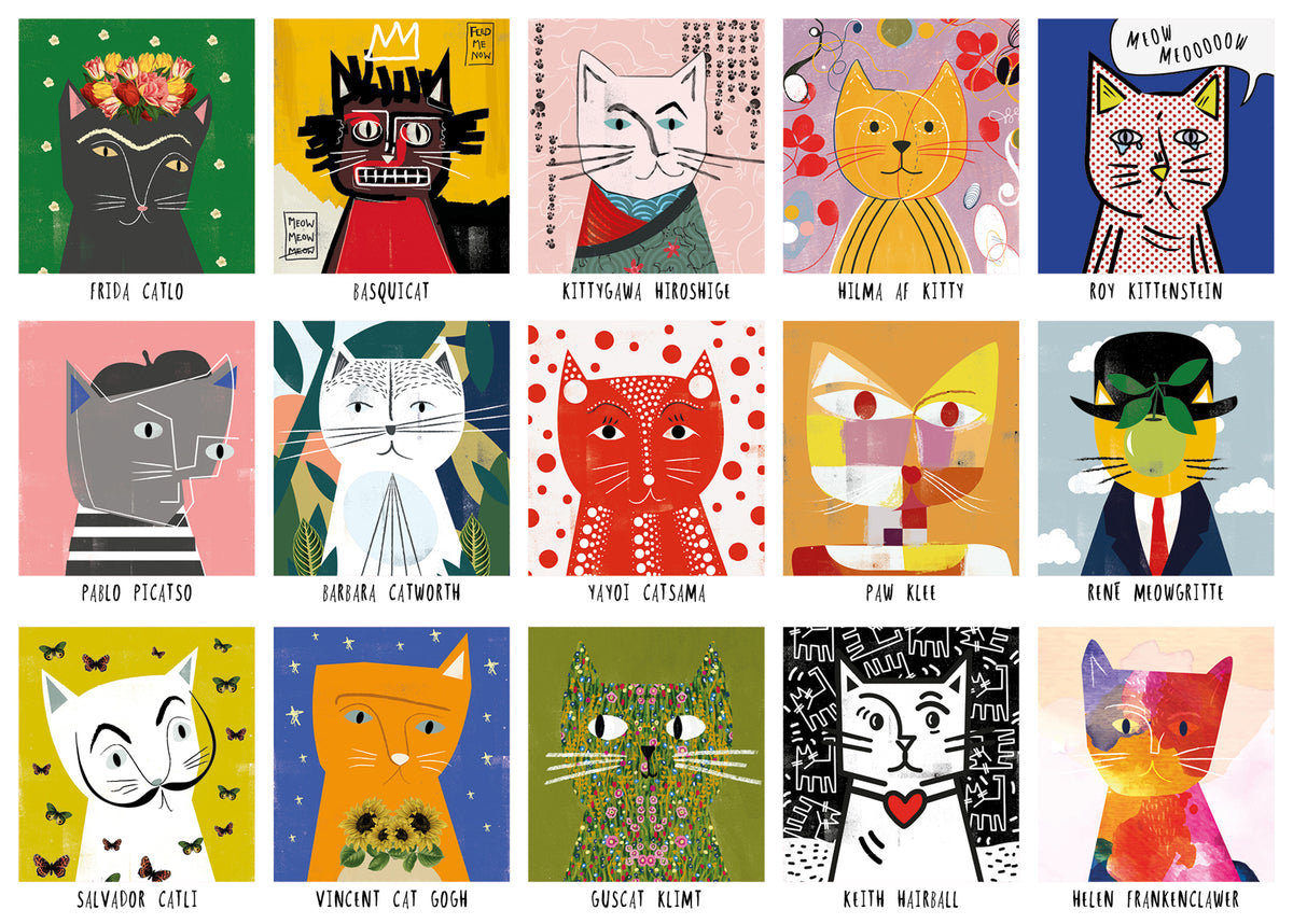 Art Cats Jigsaw Puzzle 1000 Pcs by happily puzzles showing artwork at penny black