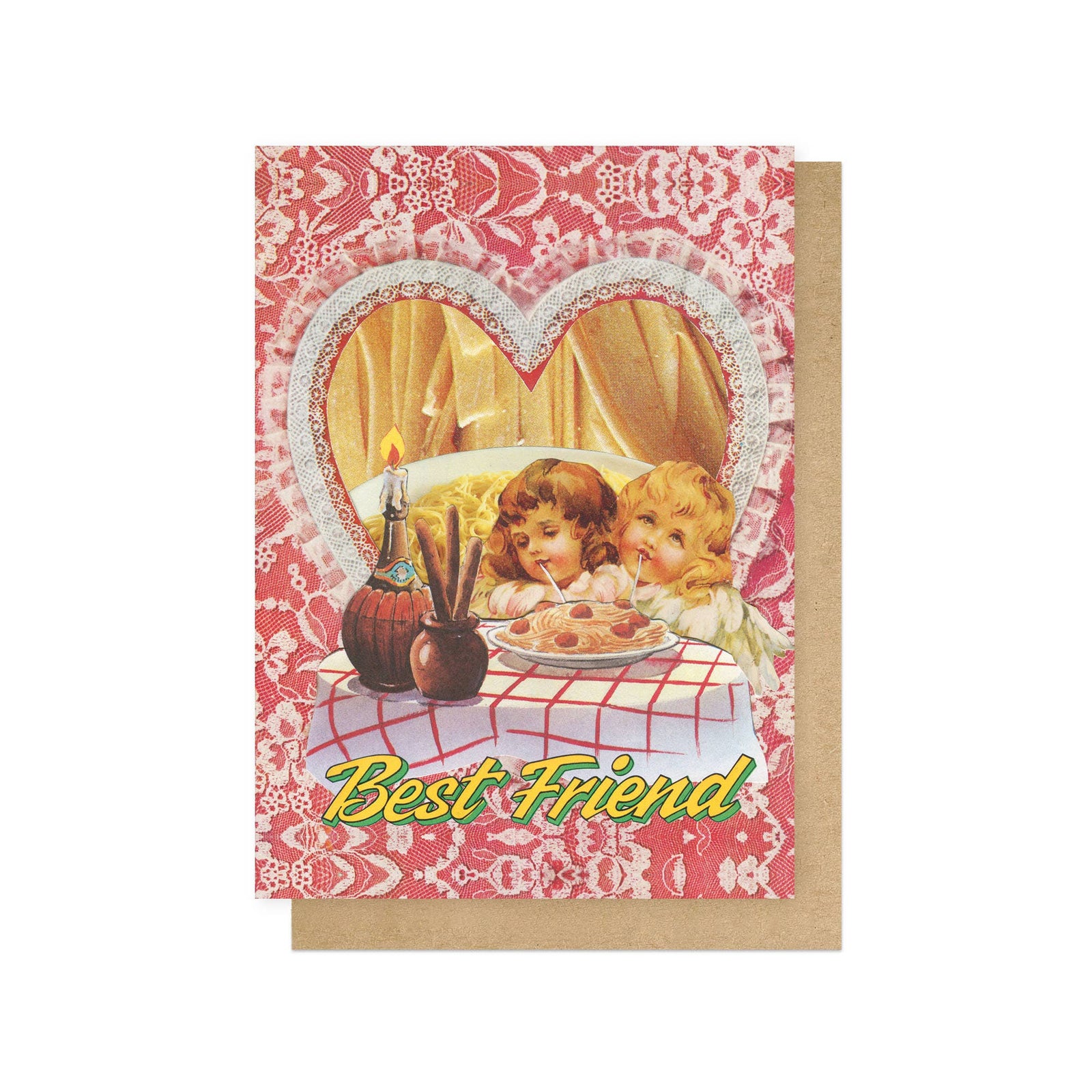Pasta Pals Best Friend Retro Card by penny black