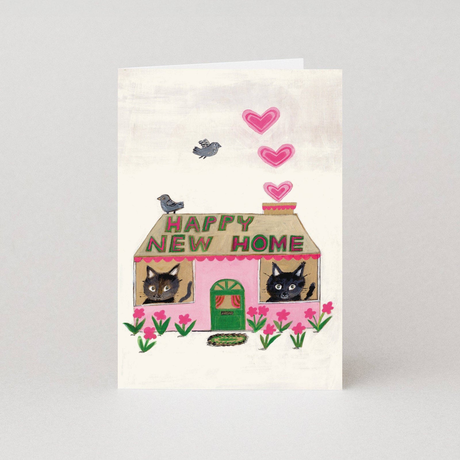 Heart Chimney Cats New Home Card by penny black