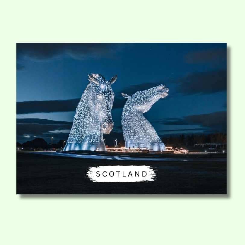 The Kelpies Scotland Postcard by penny black