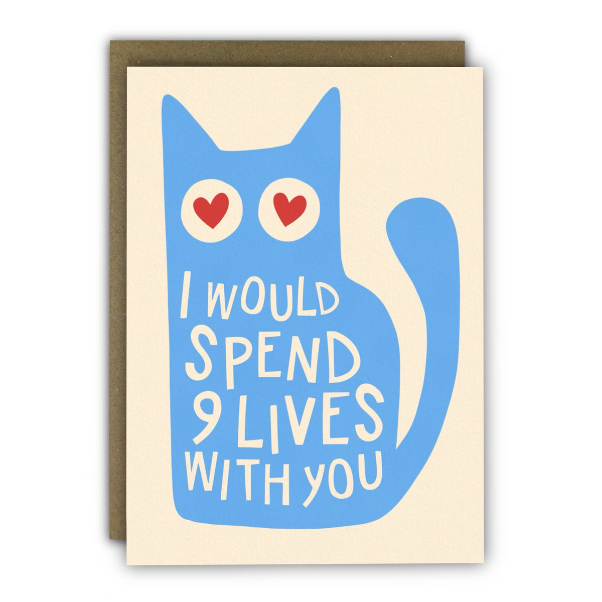 9 Lives Funny Cat Valentine's Day Card by penny black