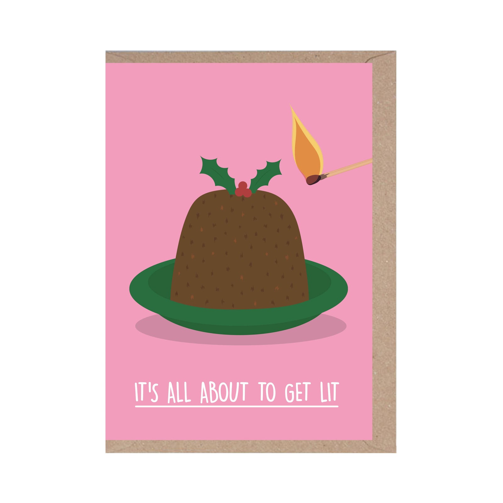 About to Get Lit Funny Christmas Pudding Card by penny black