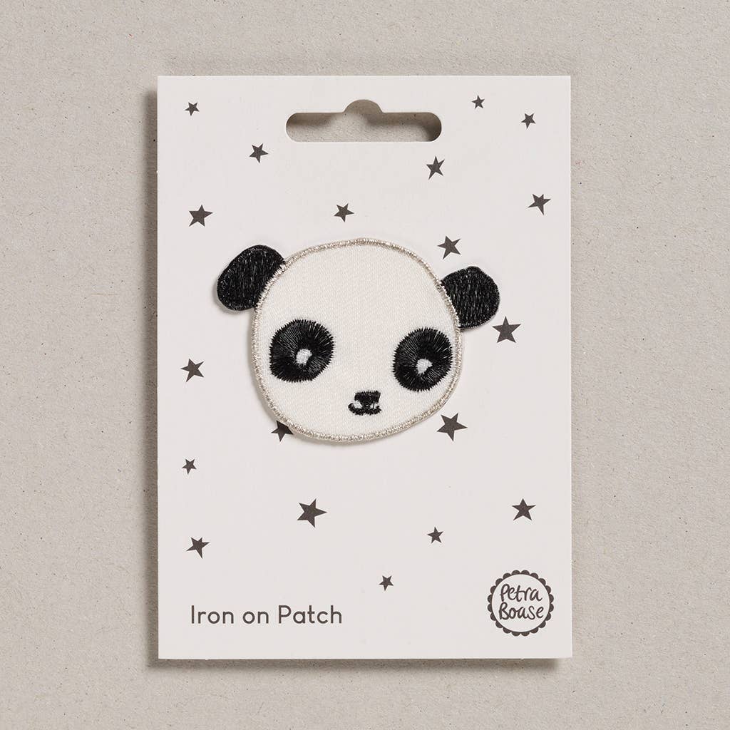 Colourful Iron on Patch on backing card - Panda