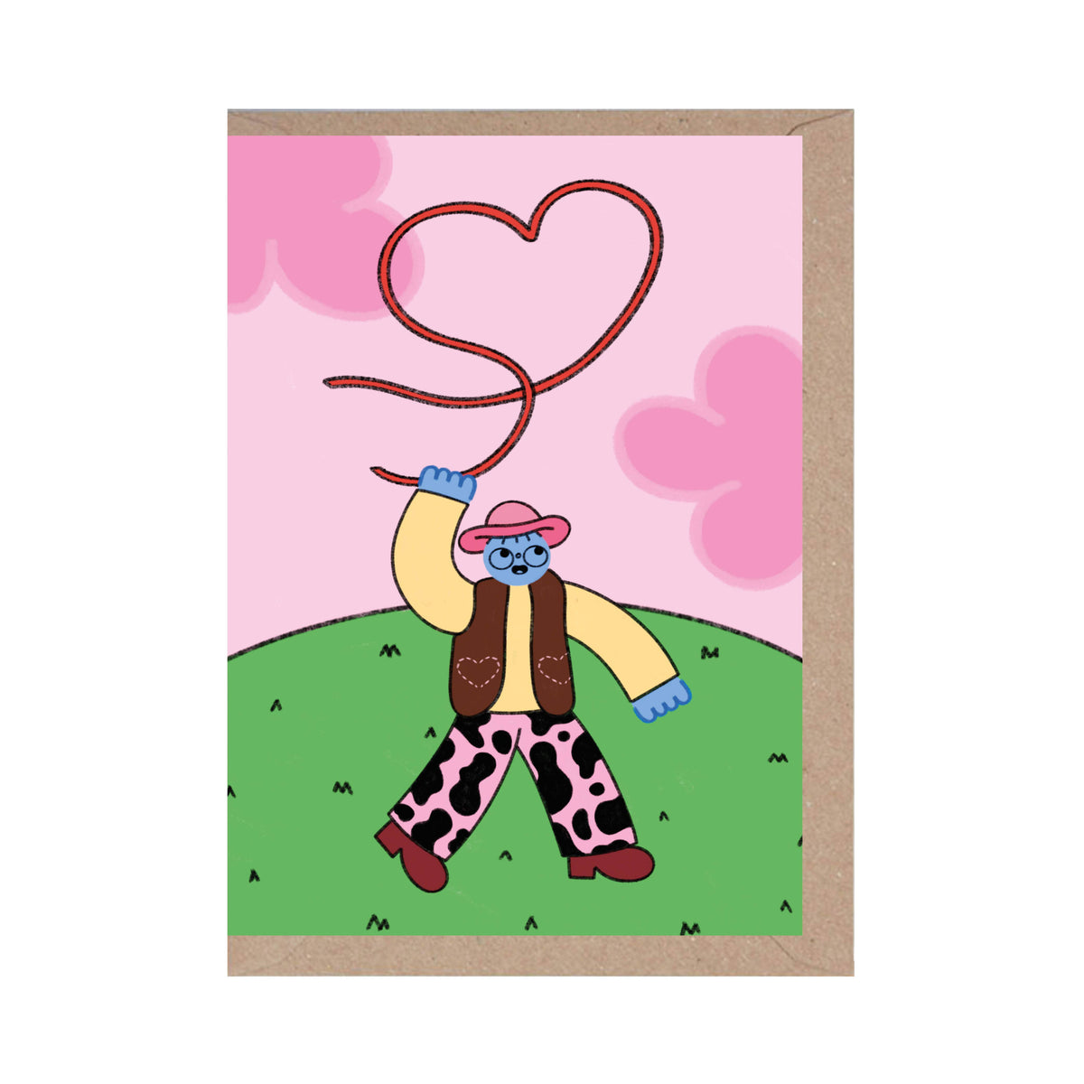 Heart Lasso Cowboy Card