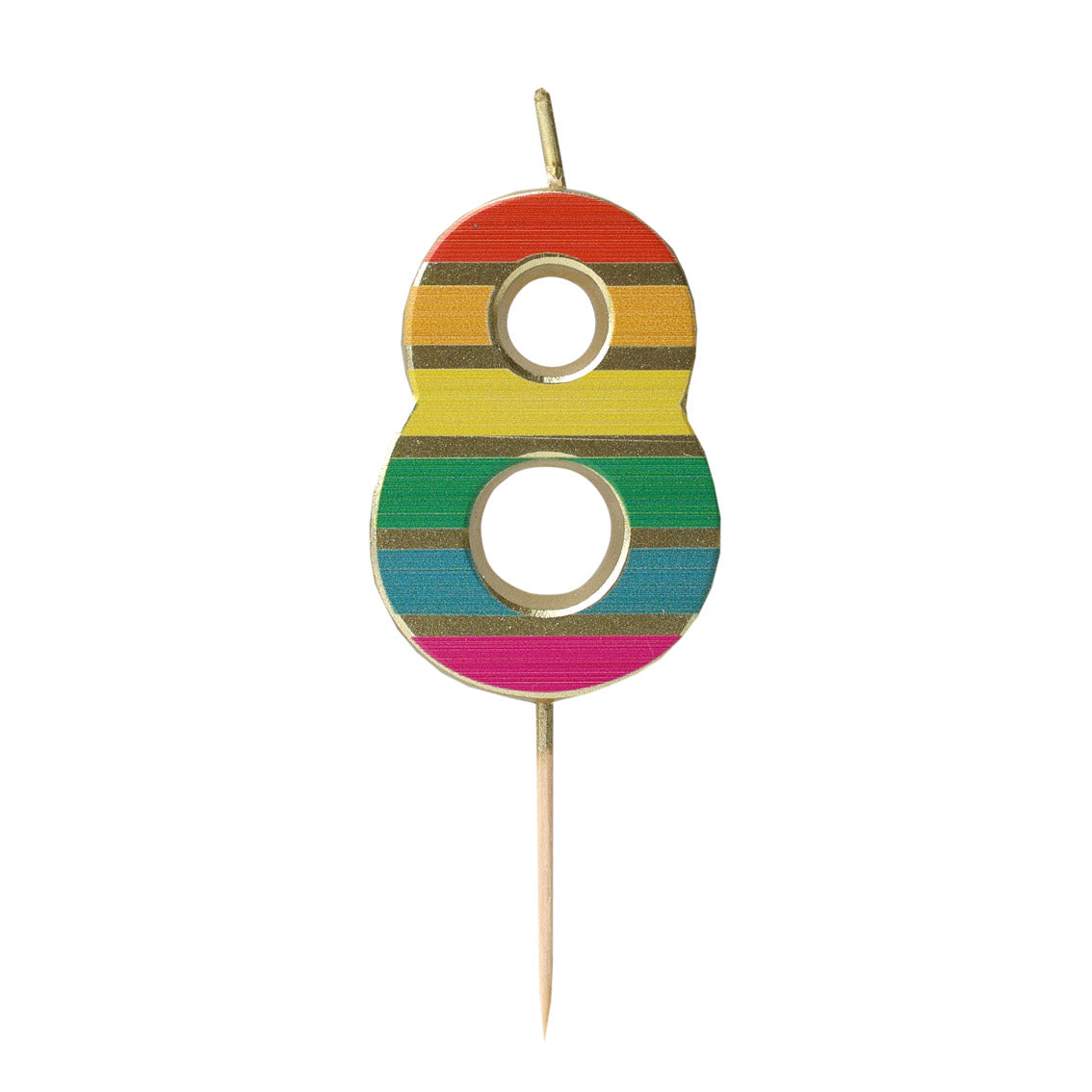 Rainbow Stripe Number Candle
